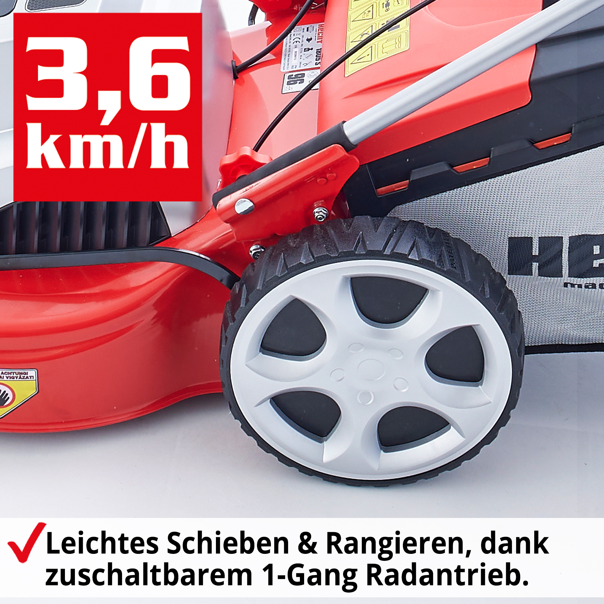 HECHT Elektro Rasenmäher 1805 S Elektrischer Rasenmäher einfach zum Schieben und rangieren