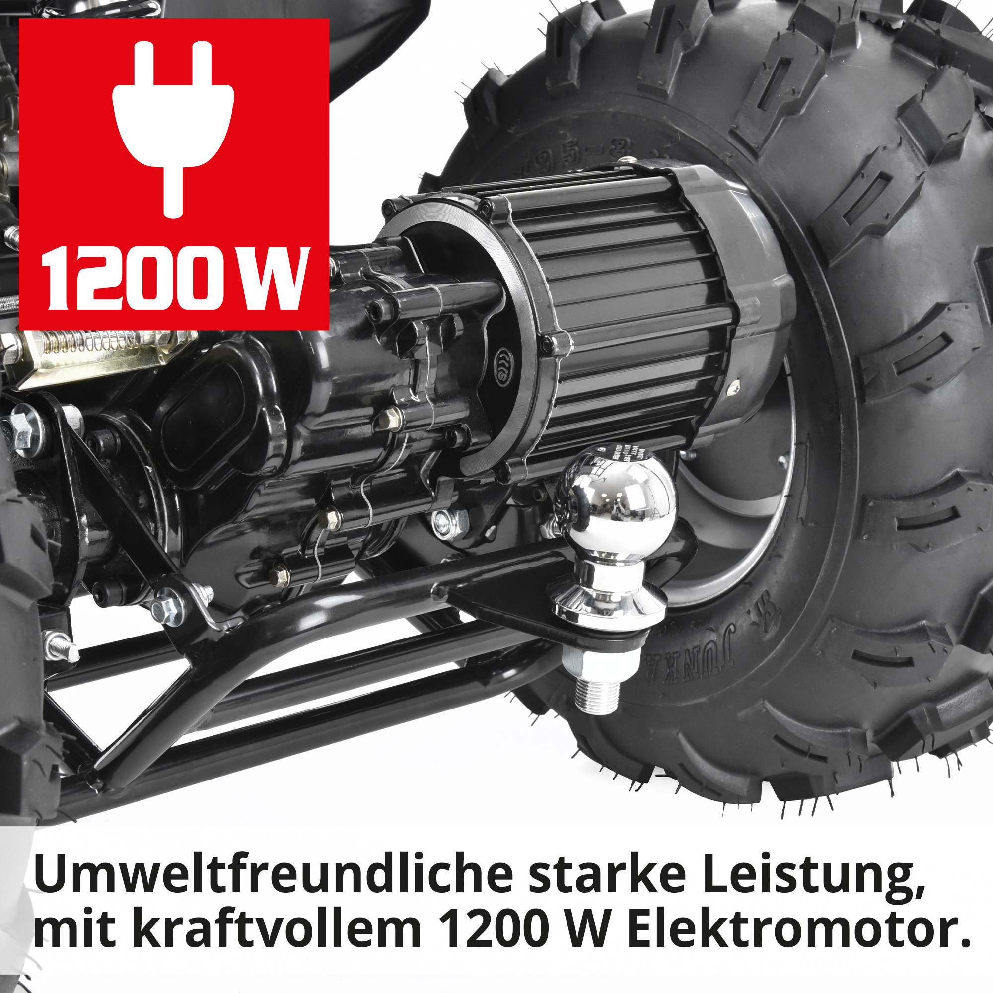 Elektro-Quad mit kraftvollem 1200 W Elektromotor und Anhängerkupplung