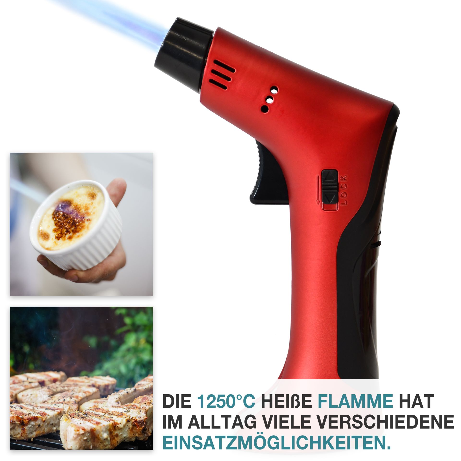TOM Jetbrenner GB-500; 1250 Grad Celsius heiße Flamme für vielseitige Einsatzmöglichkeiten