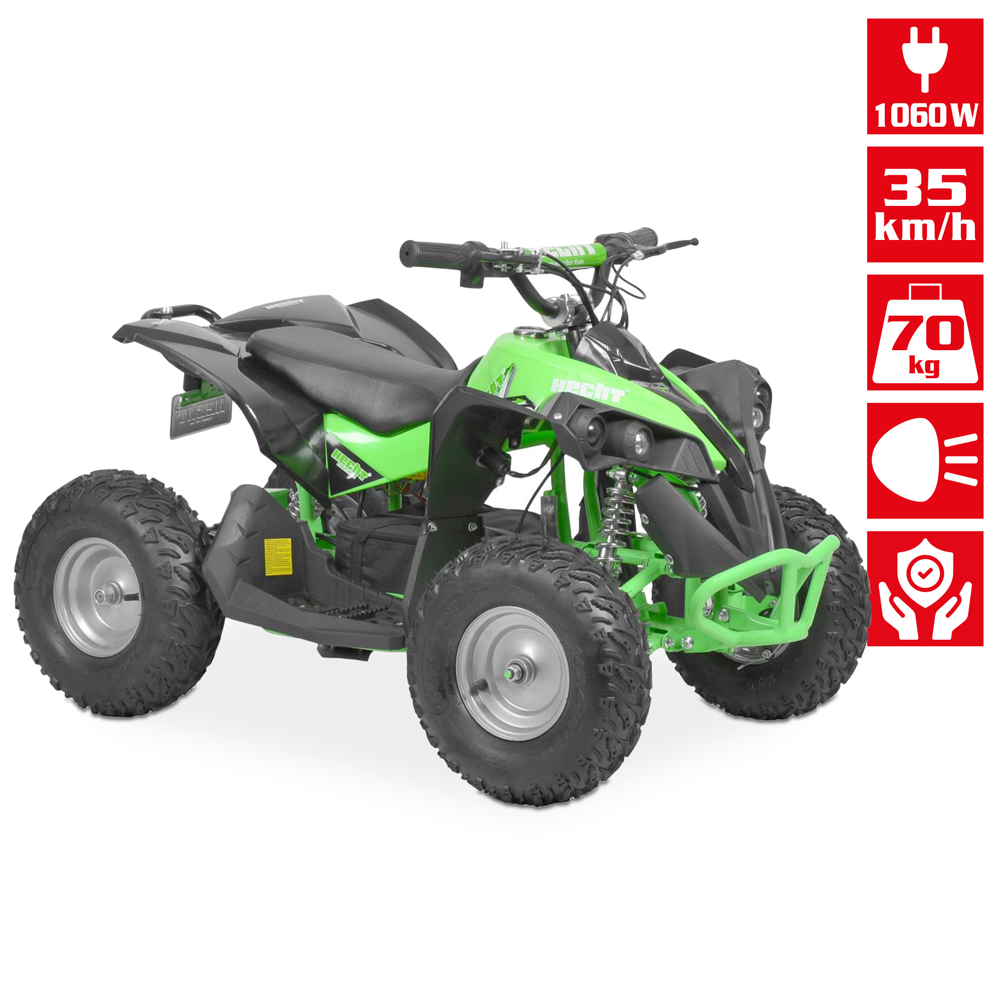 HECHT Elektro-Quad 51060 Grün  Elektro-Quad für sichere Ausflüge
