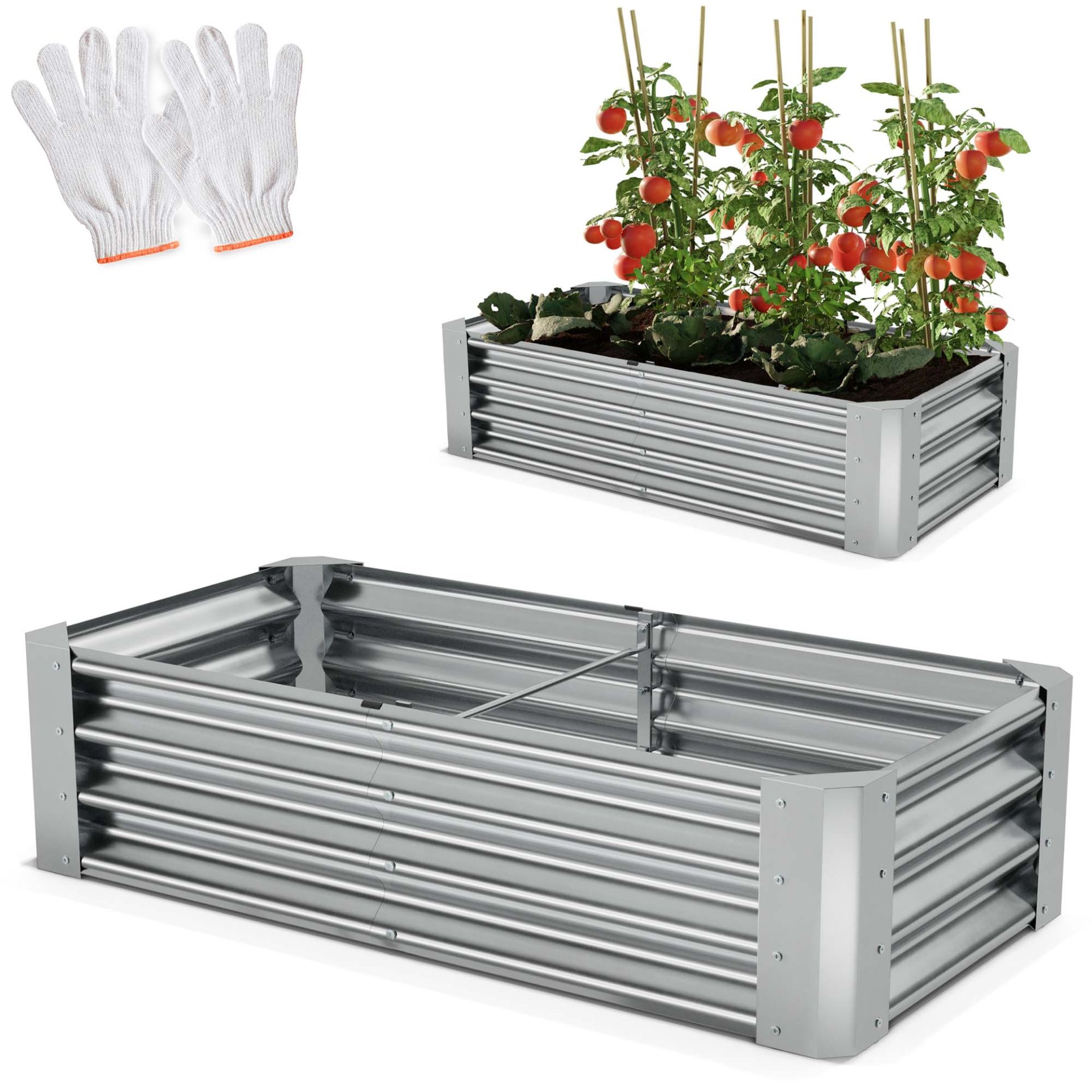 ONBEST, Hochbeet Stahl Silber, Artikelnummer 44416