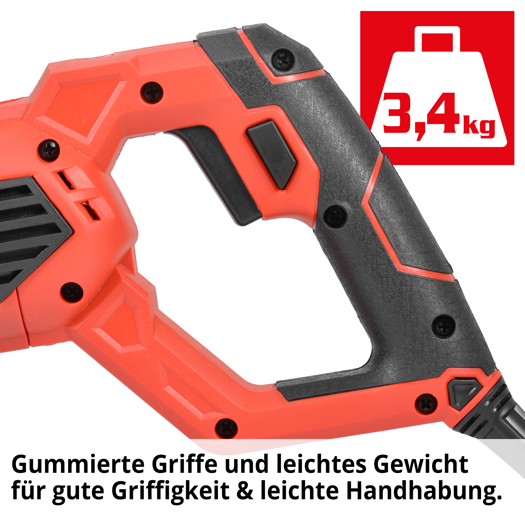 HECHT 1575 Säbelsäge; Gummierte Griffe und leichtes Gewicht für gute Griffigkeit & leichte Handhabung