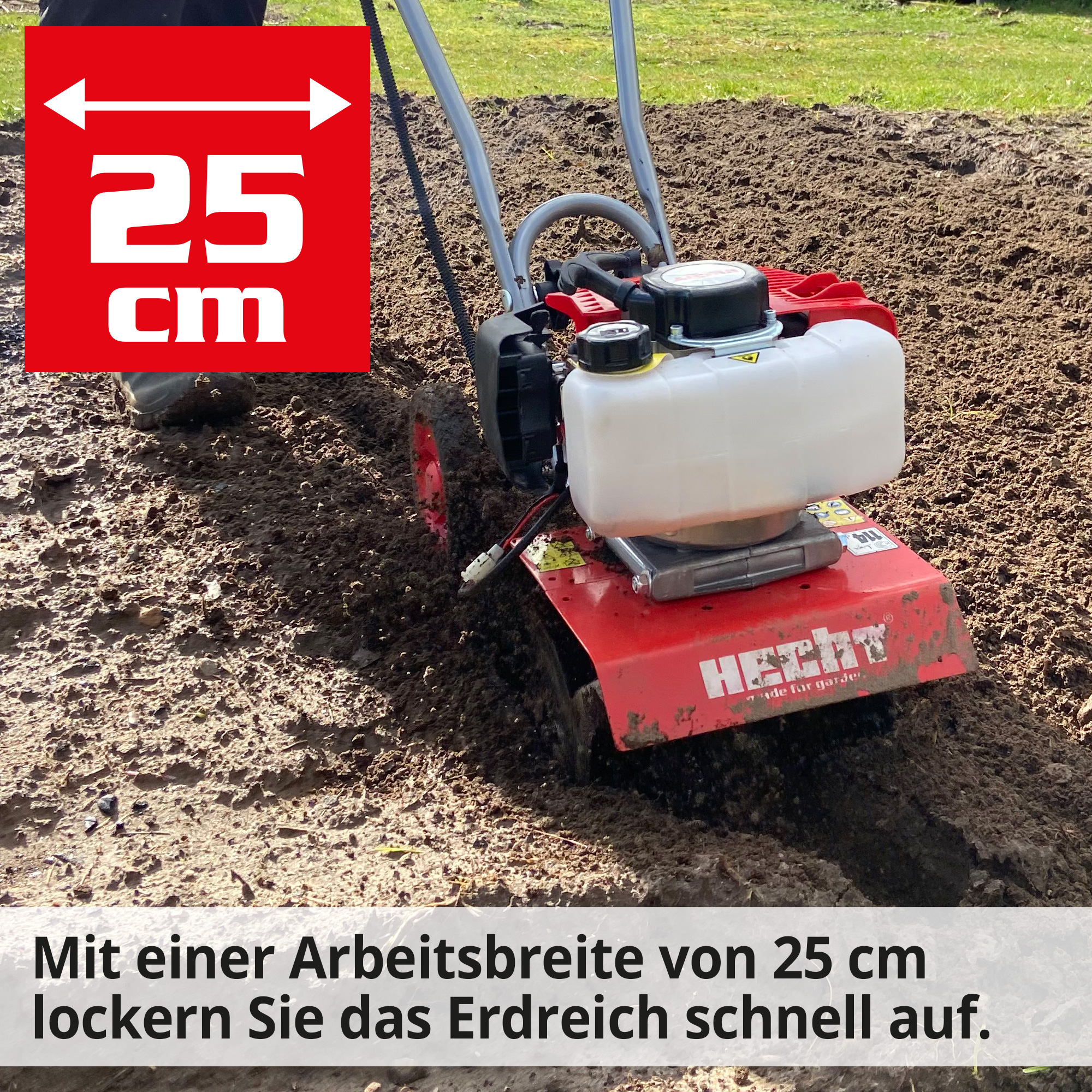 Gartenhacke; Arbeitsbreite von 25 Zentimetern