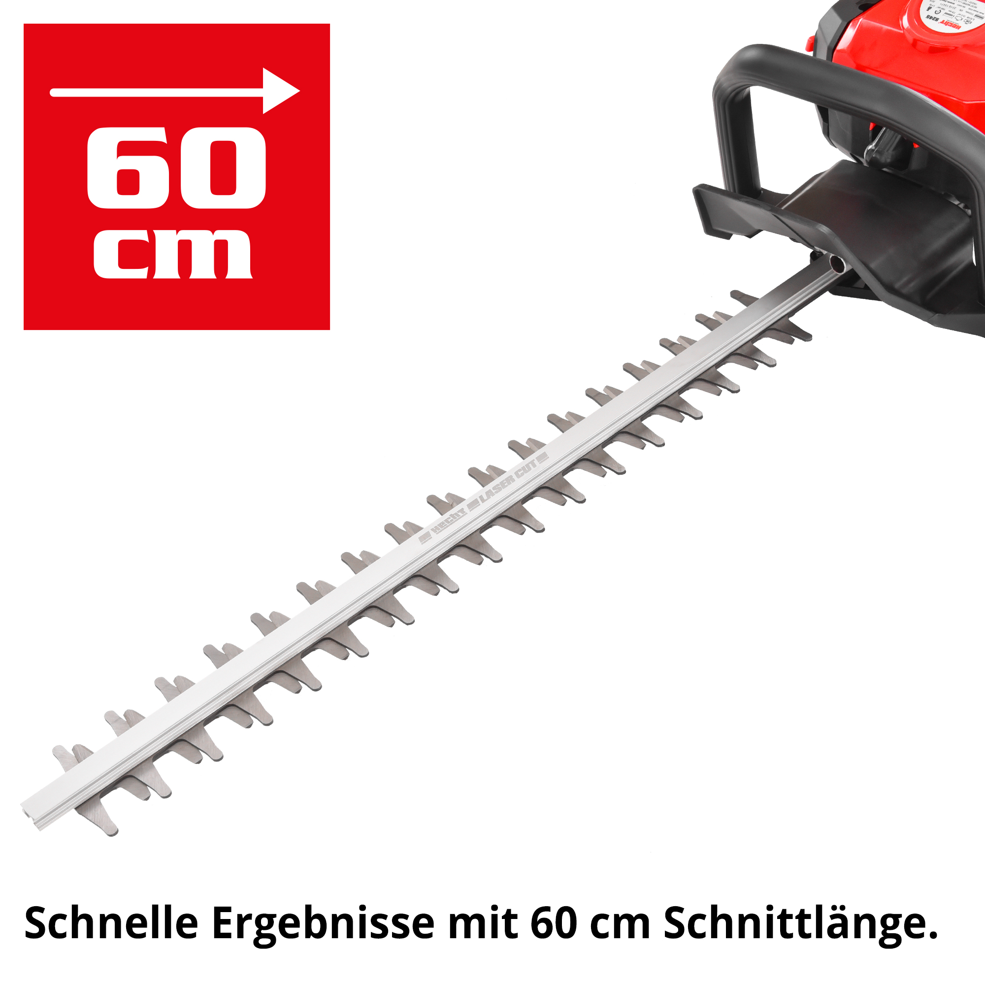 Hecht Benzin-Heckenschere mit 60 cm Schnittlänge für schnelles arbeiten 