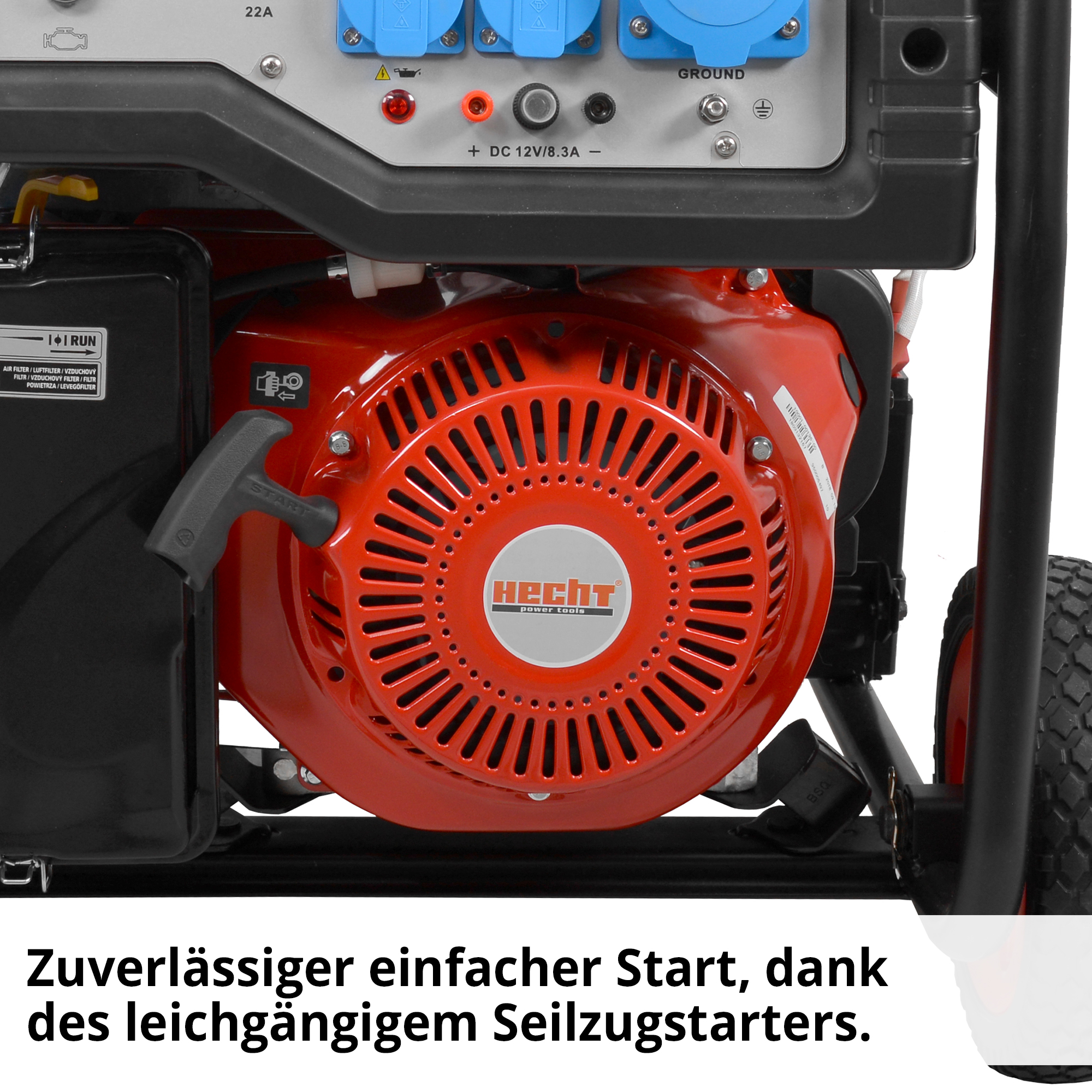 Stromgenerator; Einfacher Start durch leichtgängigen Seilzugstarter