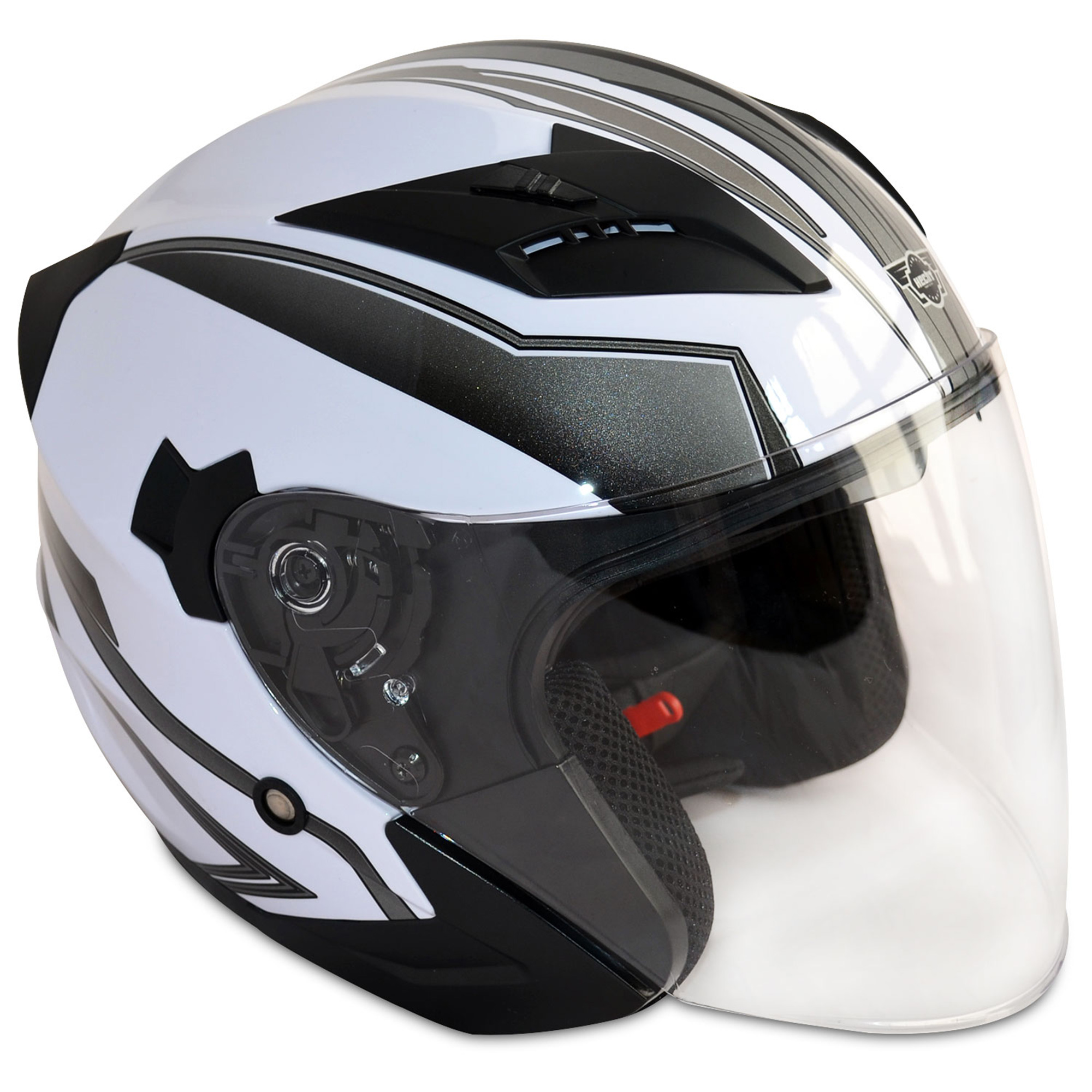 Hecht 51627 XS Motorradhelm weiß/schwarz
