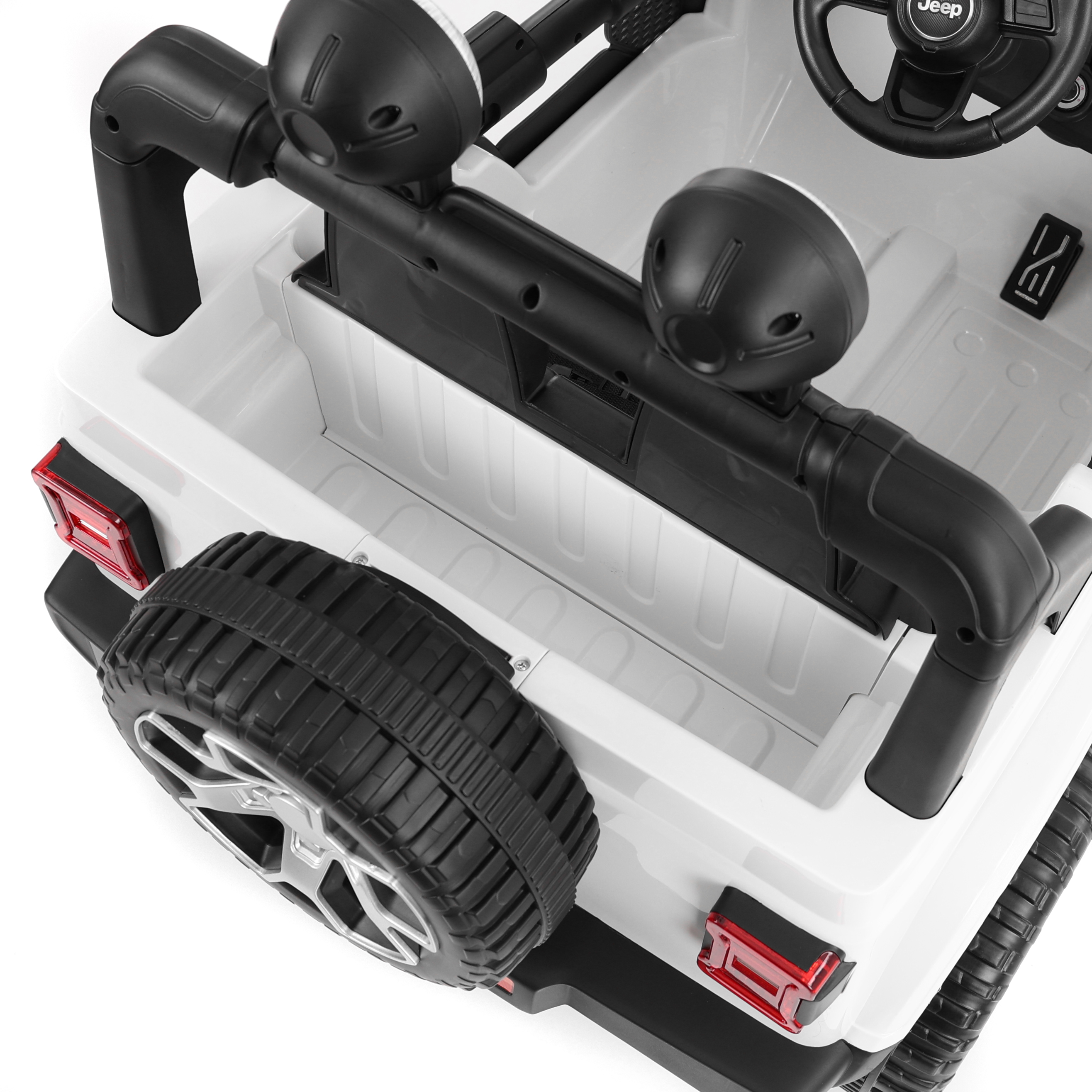HECHT Wrangler Kinderauto Jeep Rubicon Weiß mit 138 × 77 × 62 cm Größe