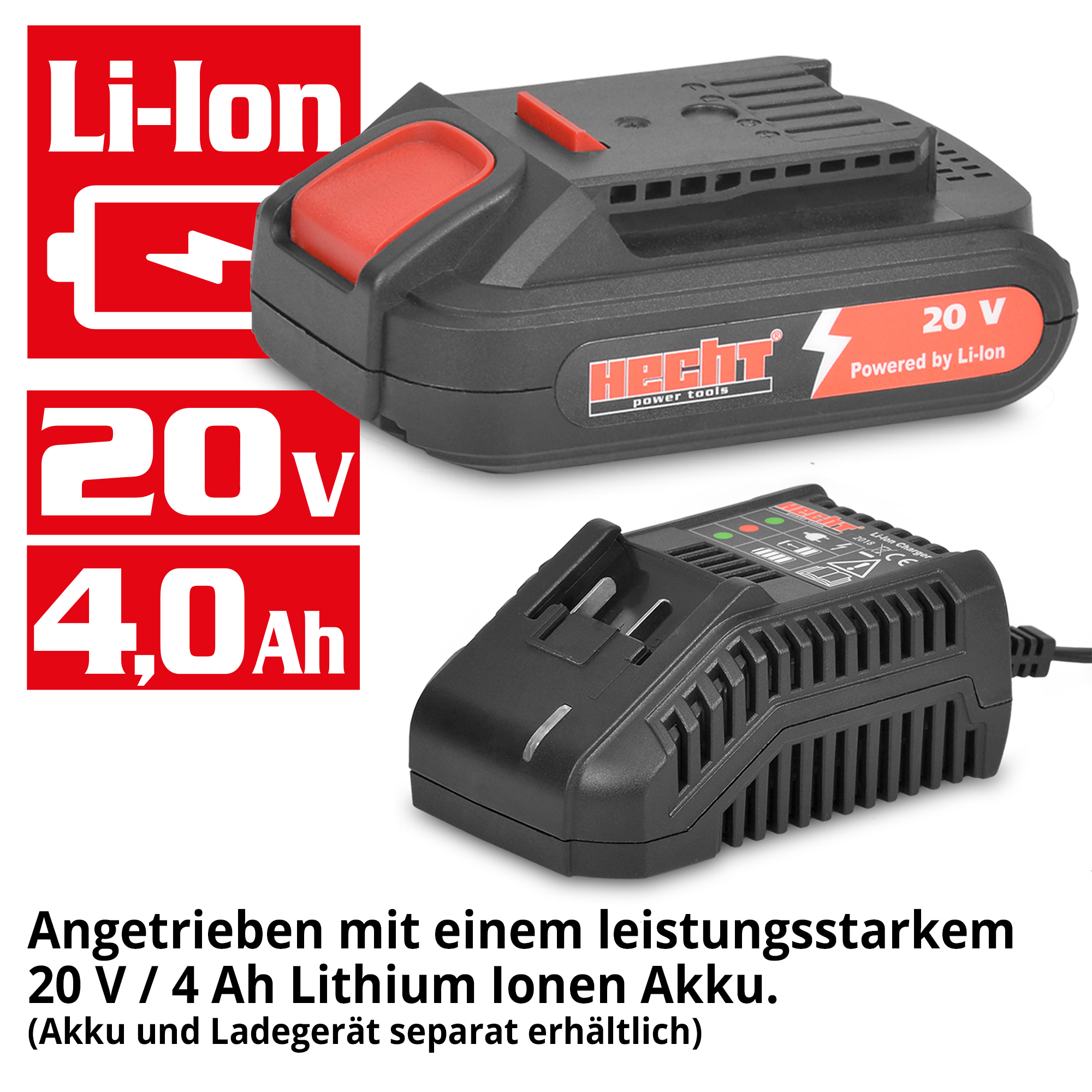 HECHT 1255 Akku Schlagbohrer; Angetrieben mit einem leistungsstarkem 20 V / 4 Ah Lithium Ionen Akku. (Nicht im Lieferumfang enthalten HECHT 1255 Akku Schlagbohrer; Angetrieben mit einem leistungsstarkem 20 V / 4 Ah Lithium Ionen Akku. (Nicht im Lieferumfang enthalten