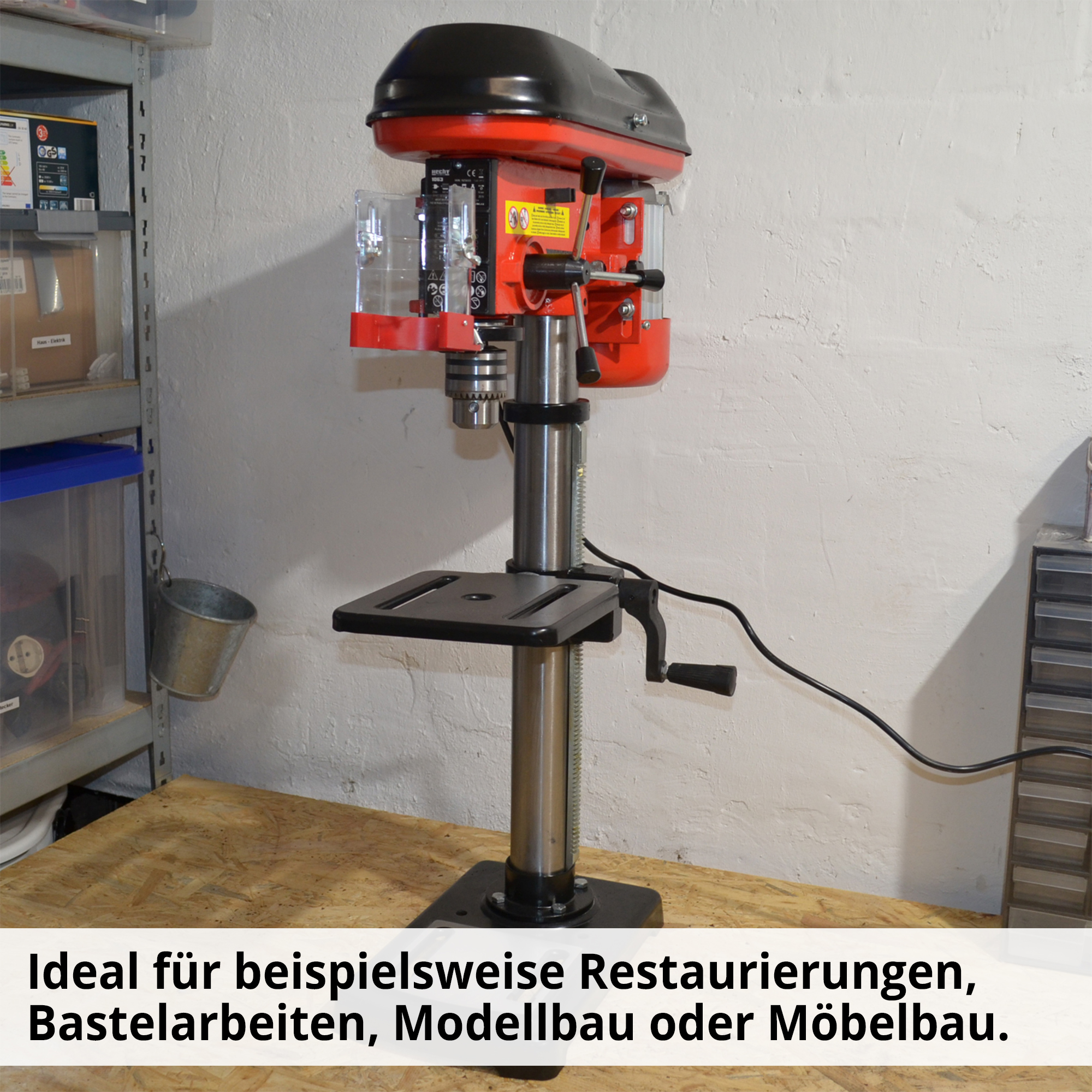 HECHT 1063 Standbohrmaschine; Ideal für beispielsweise Restaurierungen, Bastelarbeiten, Modellbau oder Möbelbau 