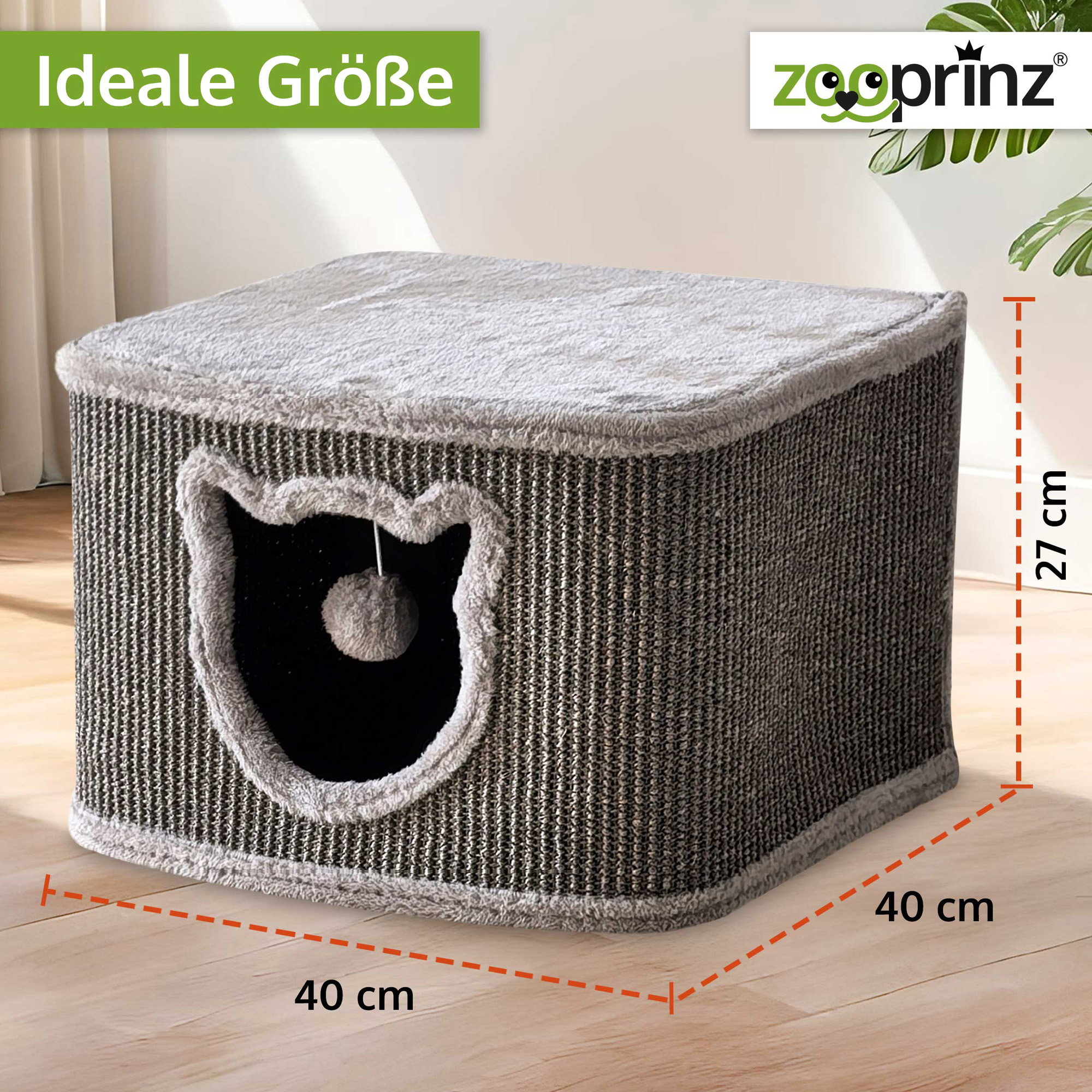 Katzenhaus Sisal; 40 x 40 x 27 Zentimeter  Katzenhaus Sisal; 40 x 40 x 27 Zentimeter