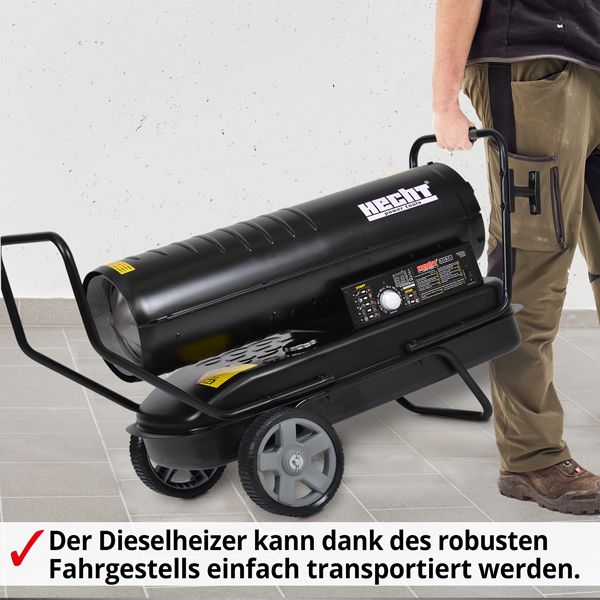 HECHT Diesel Heizkanonen 3038 Diesel Heizkanone mit robustem Fahrgestell