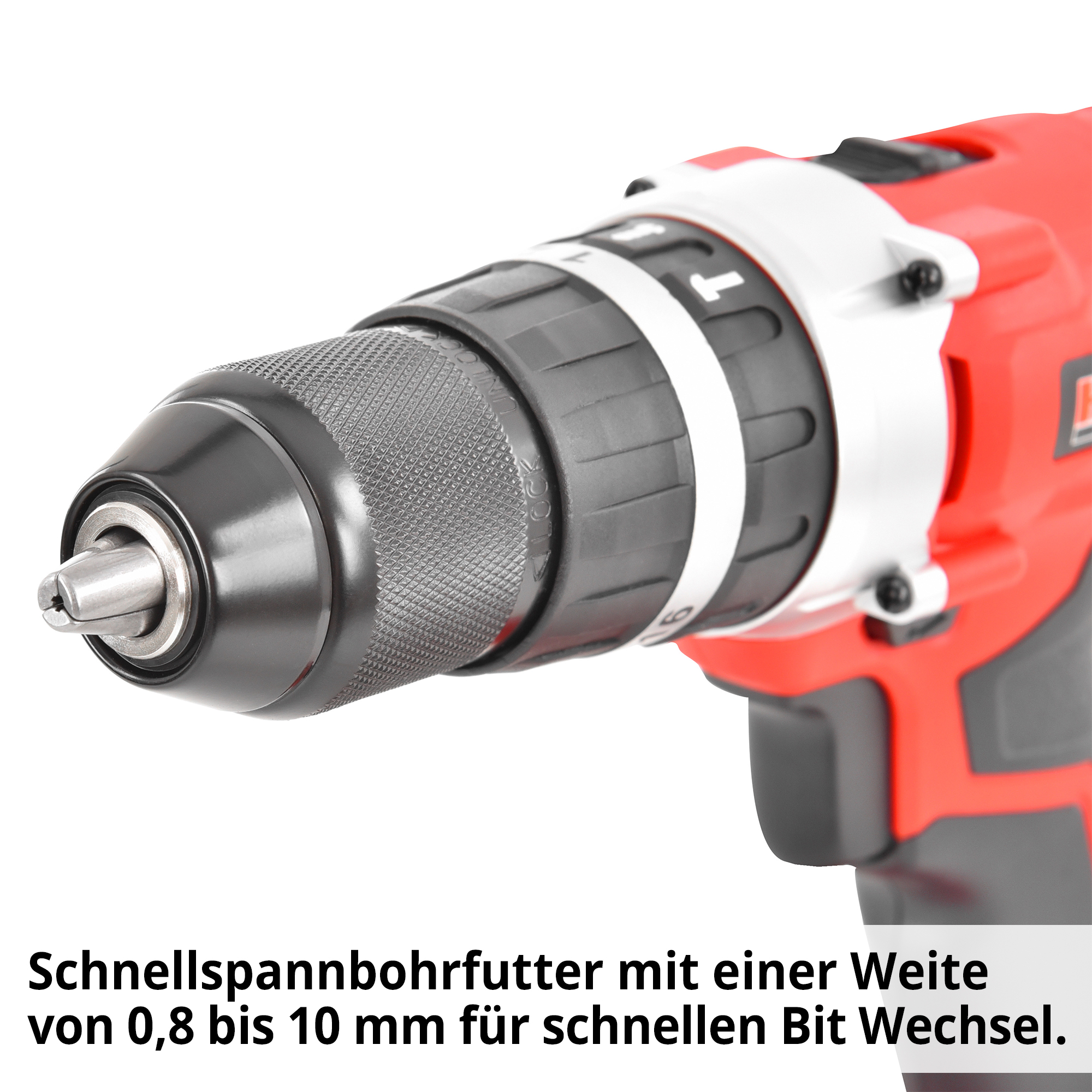 HECHT 1278 Akkuschrauber; Schnellspannbohrfutter mit einer Weite von 0,8 bis 10 mm für schnellen Bit Wechsel