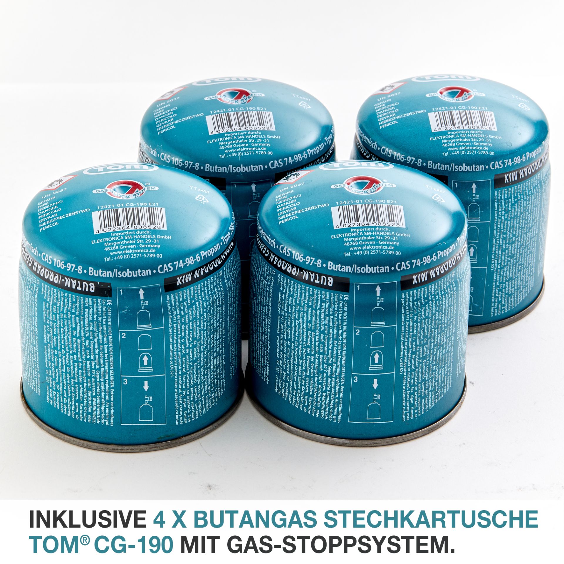  4 Kartuschen CG-190 Butan Gas
