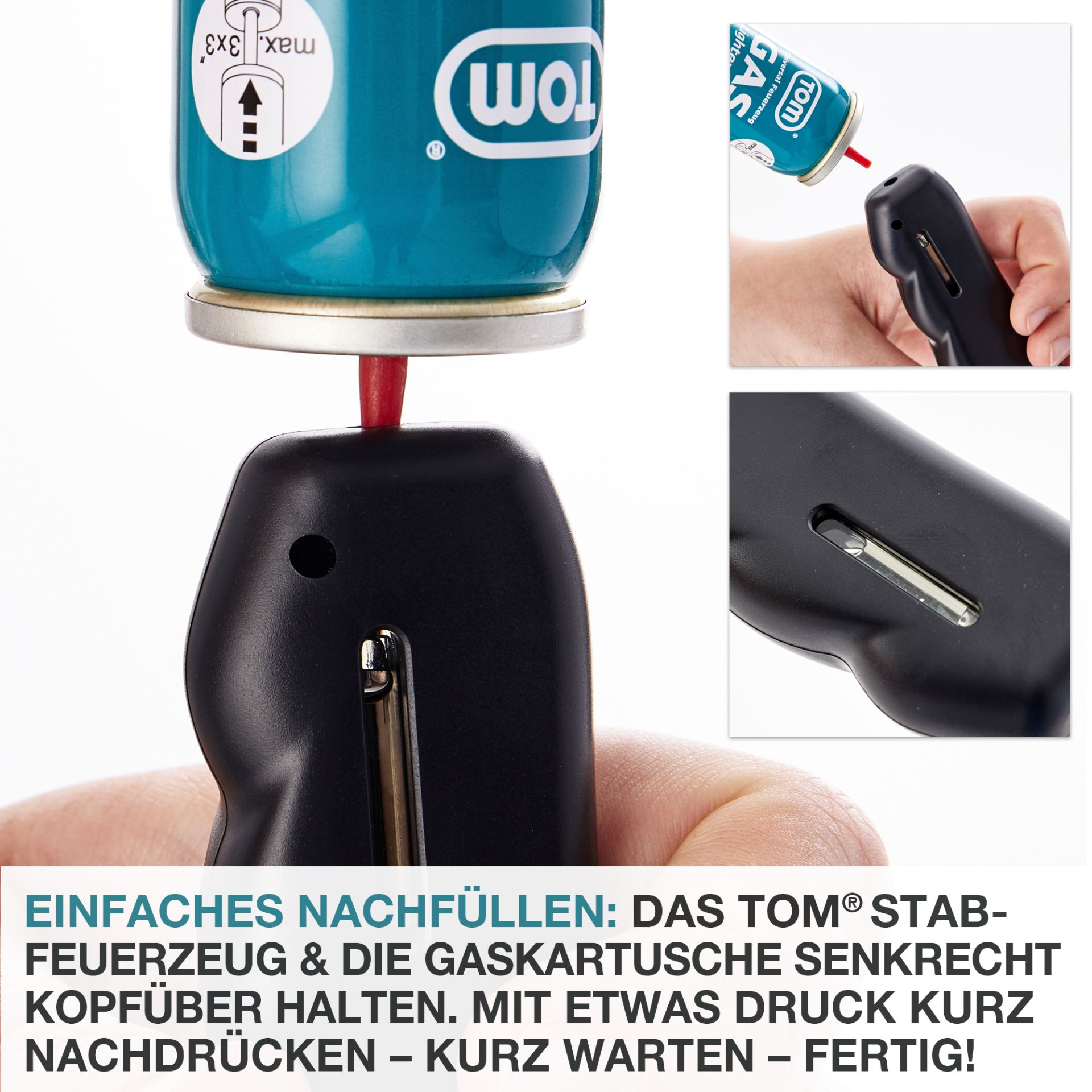 TOM Flexitube Stabfeuerzeug; einfaches Nachfüllen