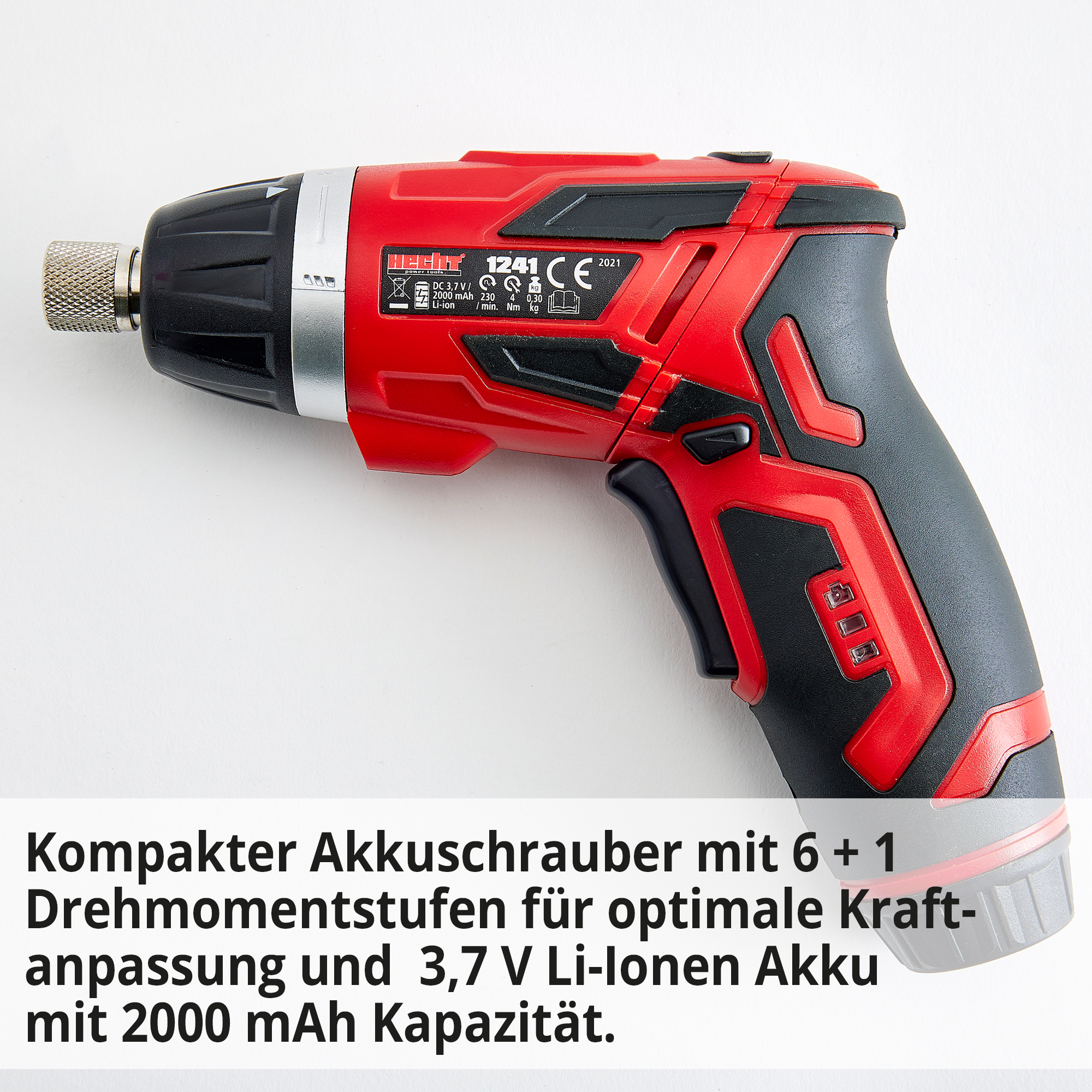 HECHT 1241 Mini-Akkuschrauber; Kompakt mit 6+1 Drehmomentstufen für optimale Kraftanpassung