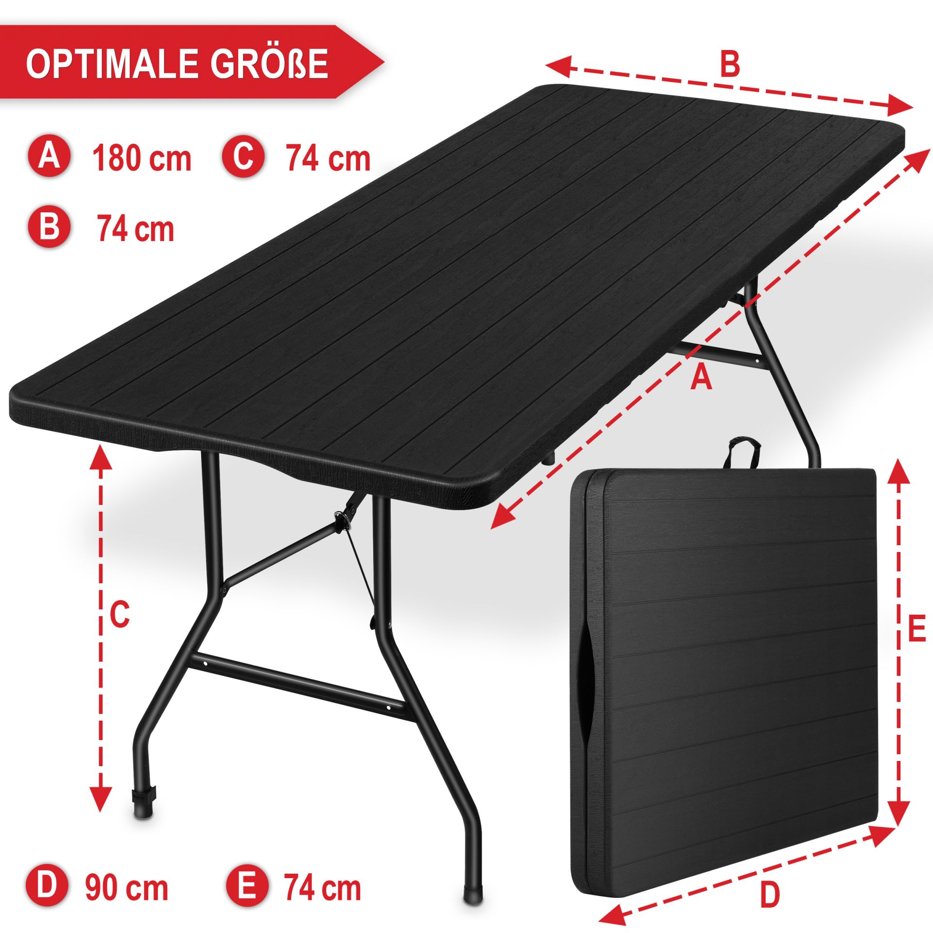 Klapptisch Borkum - Optimale Größe