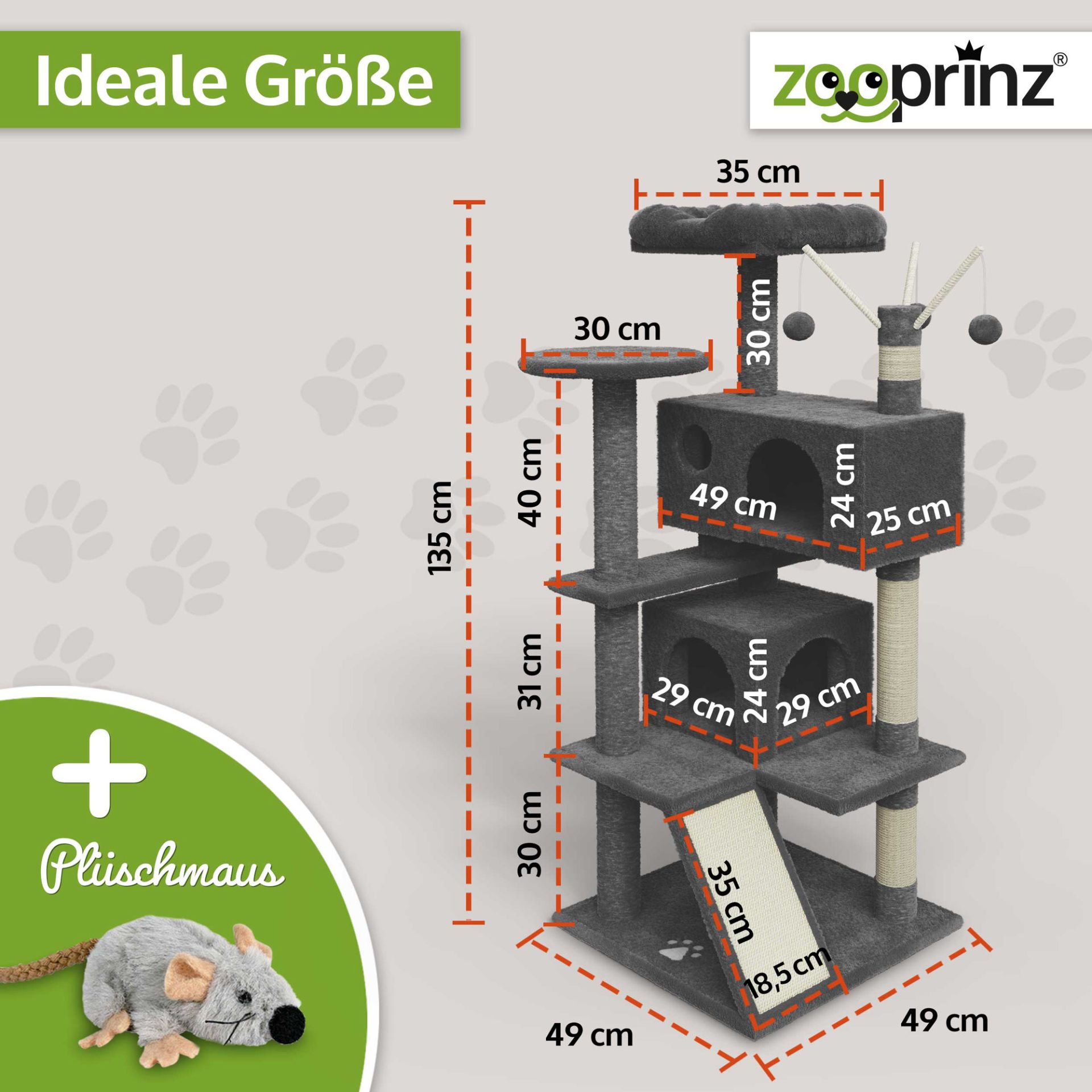 Katzenbaum Kitty; 49 x 49 x 135 Zentimeter