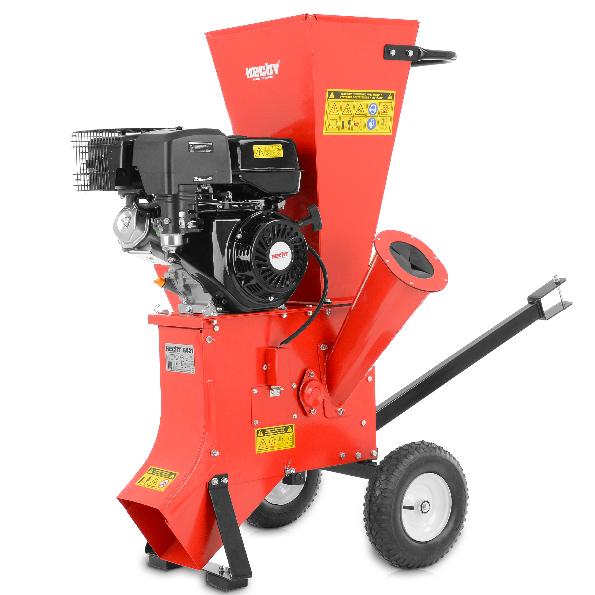 HECHT Benzin Gartenhäcksler 6421 Benzin Gartenhäcksler für das zerkleinern von Holz 