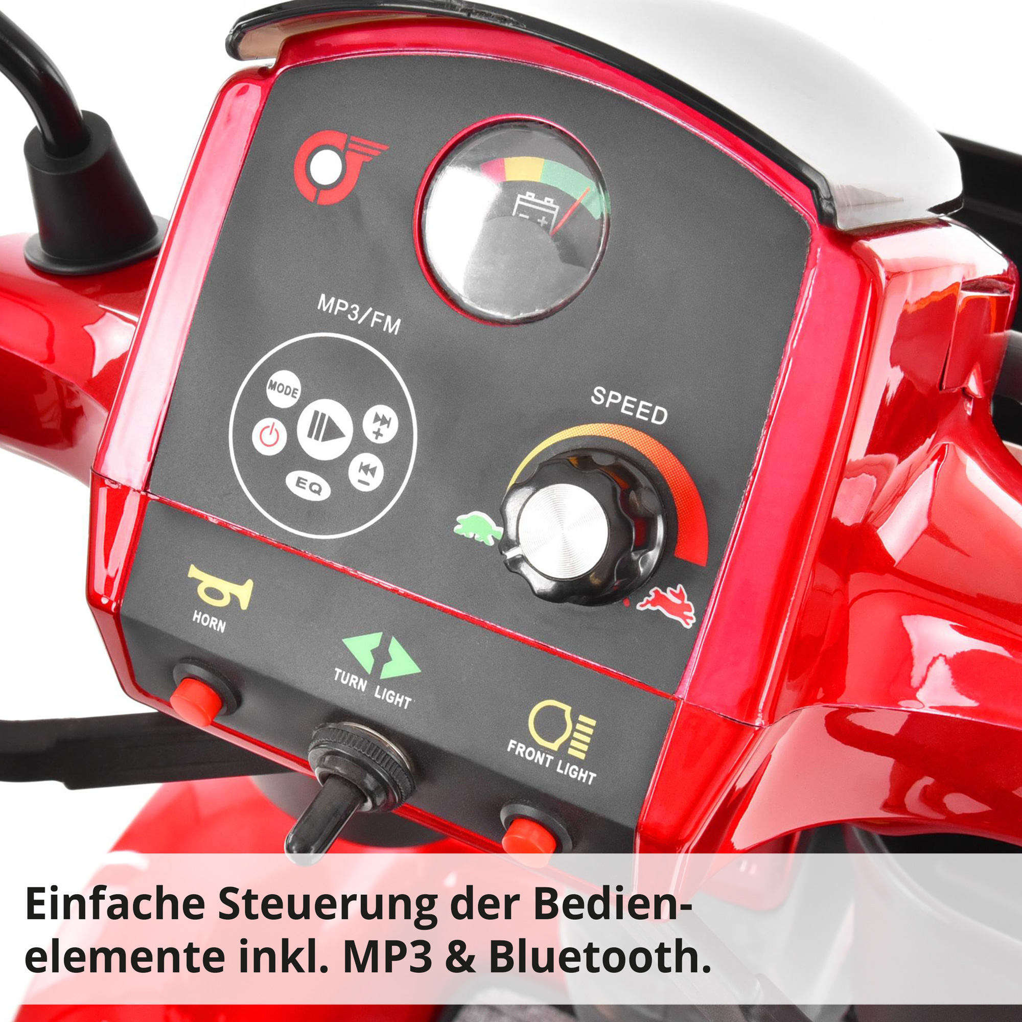 Hecht WISE RED Elektro Seniorenmobil mit einfacher Steuerung der Bedienelemente inklusive MP3 und Bluetooth
