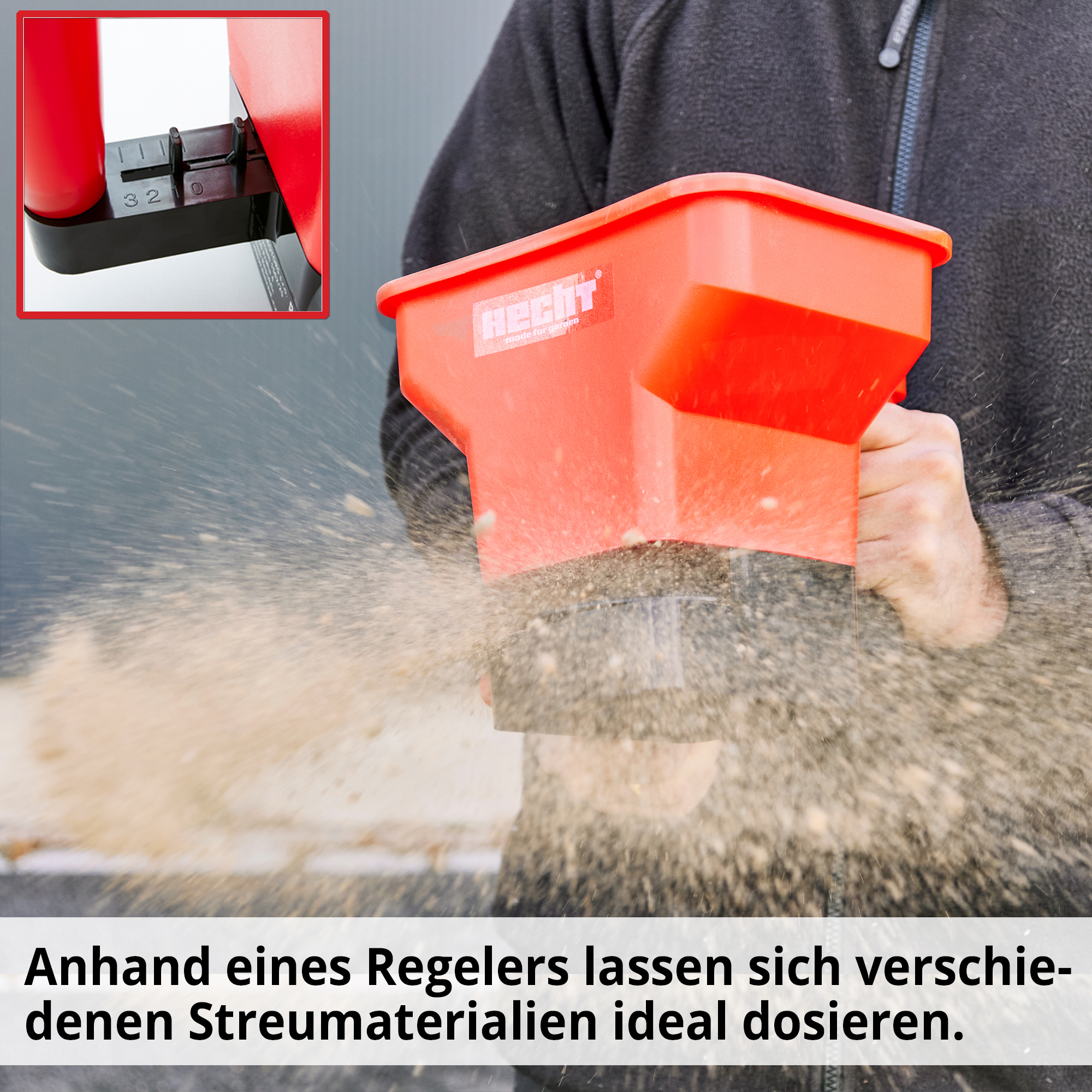 Handstreuer mit verschiedenen Reglern für die einzelene Dosierung 