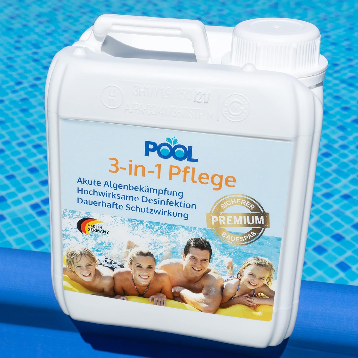 Poolpflege zooprinz 3-in-1 für klares Wasser mit Desinfektion und Algenstopp