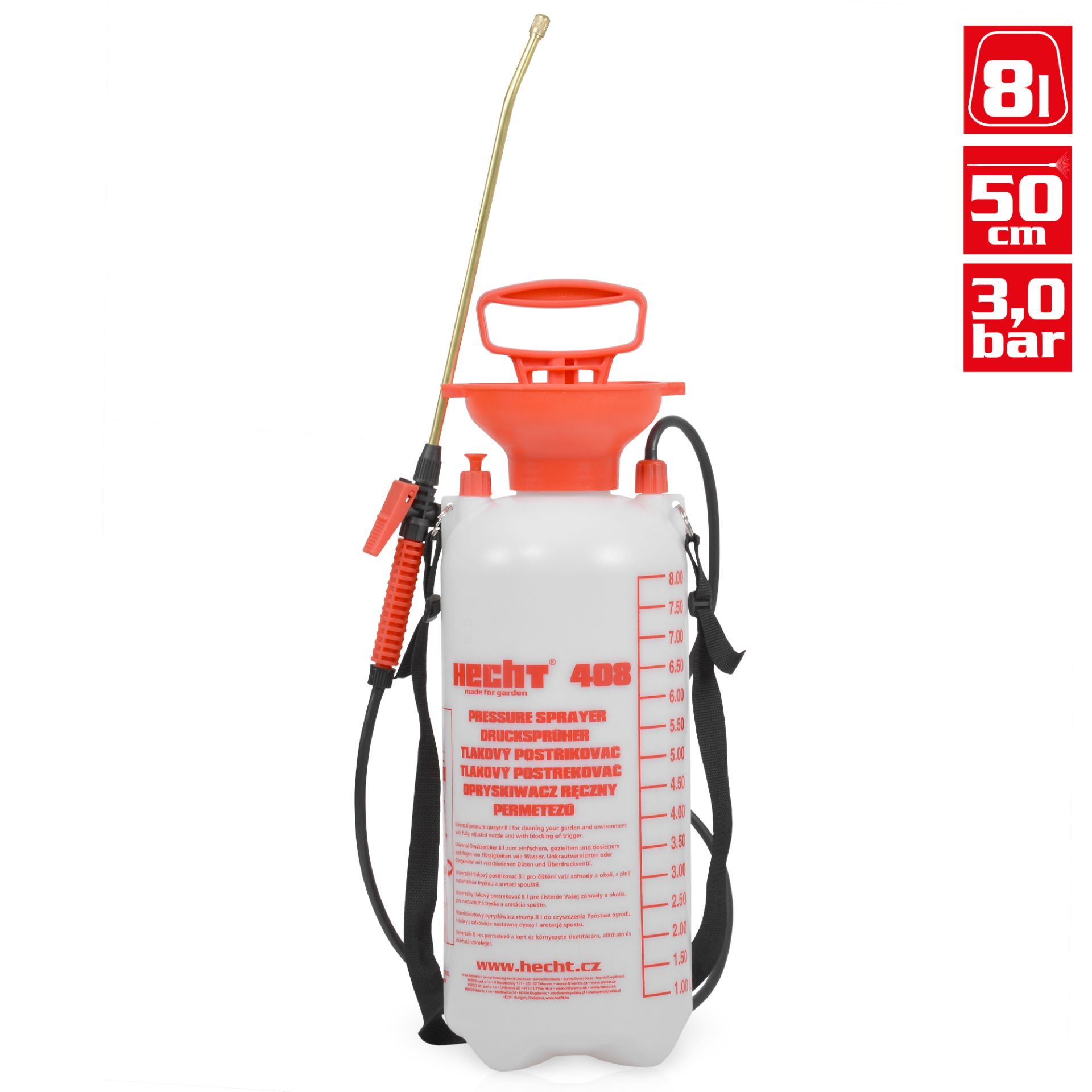 HECHT Gartenspritze 408 Gartenspritze mit einfacher Handhabung 