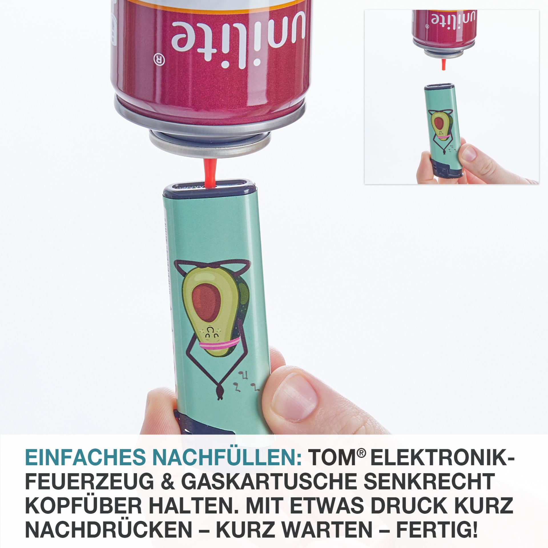 TOM Elektronik Feuerzeug Yoga Fruits; einfach nachfüllbar