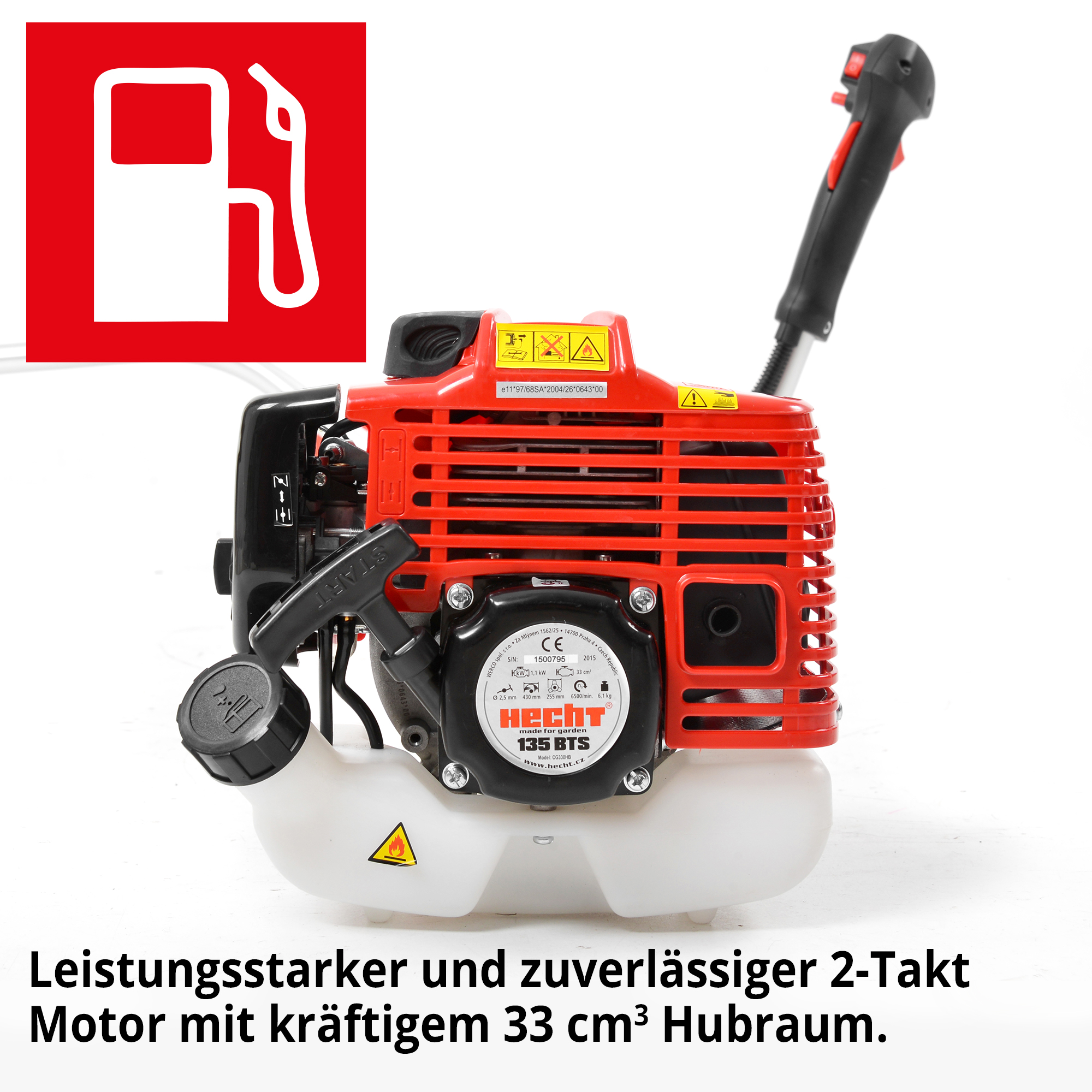 Hecht Benzin-Freischneider mit robusten 2-Takt Motor und 33 ccm Hubraum 