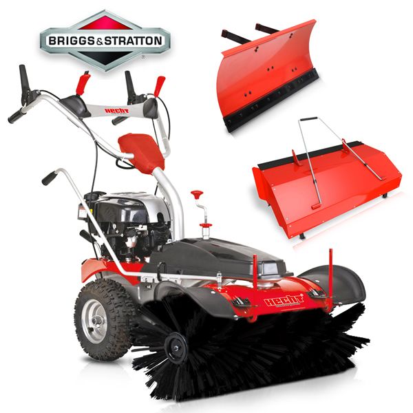 HECHT Benzin Kehrmaschine 8101 BS Set Kehrmaschine für das ganze Jahr
