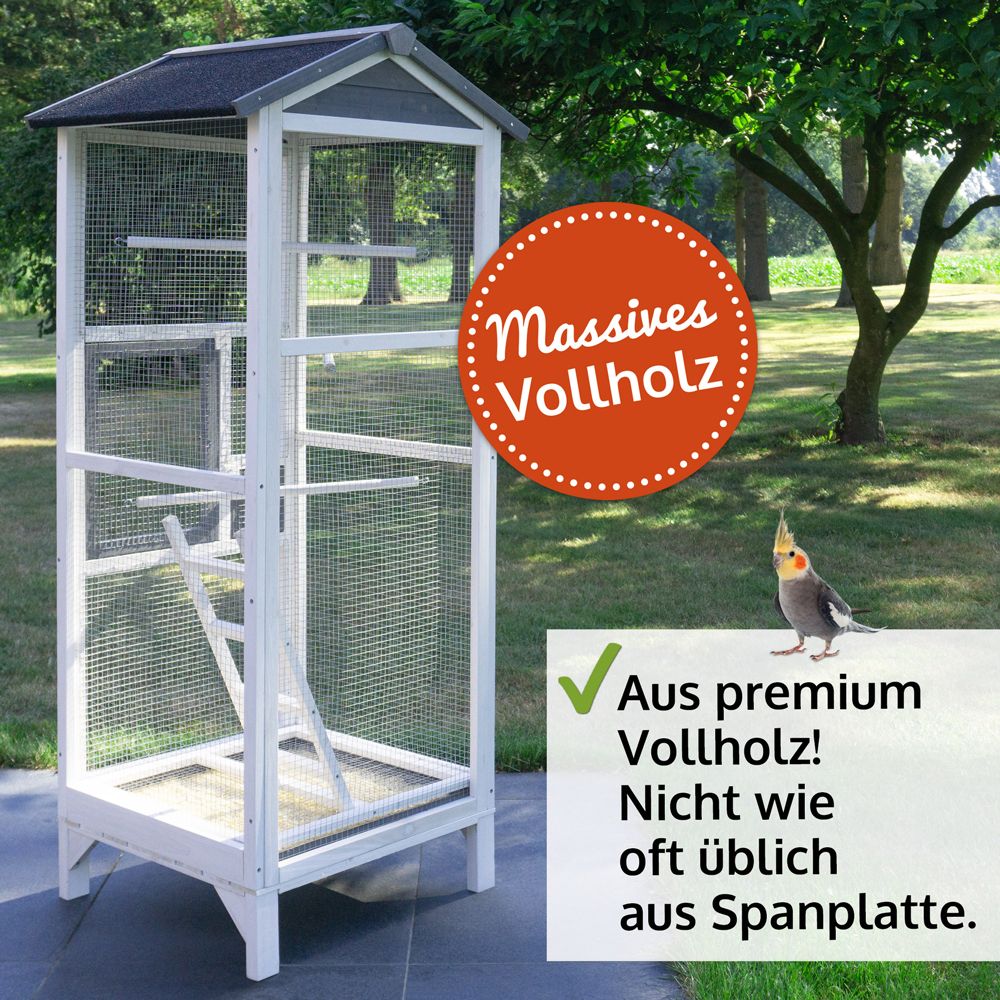 Vogelvoliere Apollo M; massives Vollholz