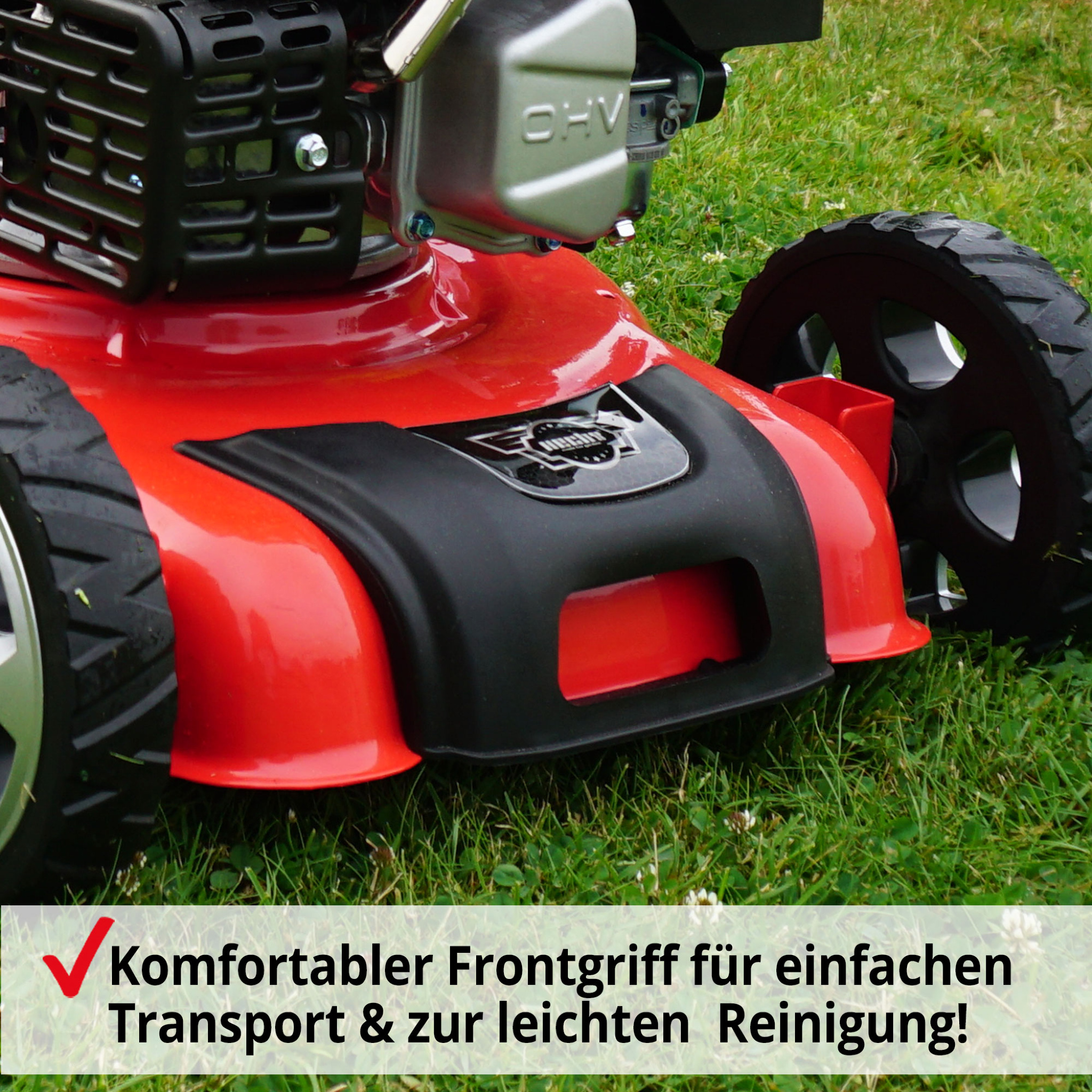 Ein Heckauswurf-Rasenmäher wie der HECHT 540 spart Zeit bei der Gartenarbeit.