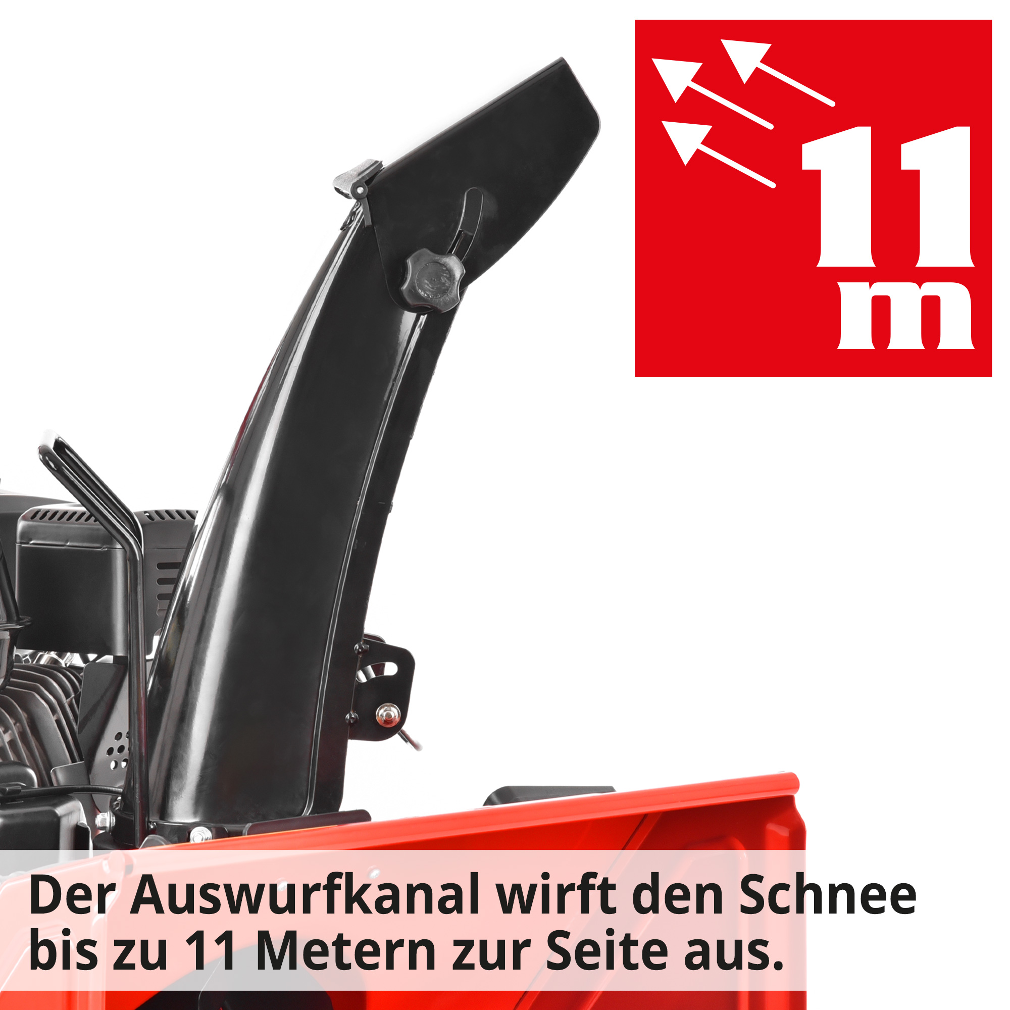 Benzin-Schneefräse mit bis zu 11 Meter weitem Auswurf 