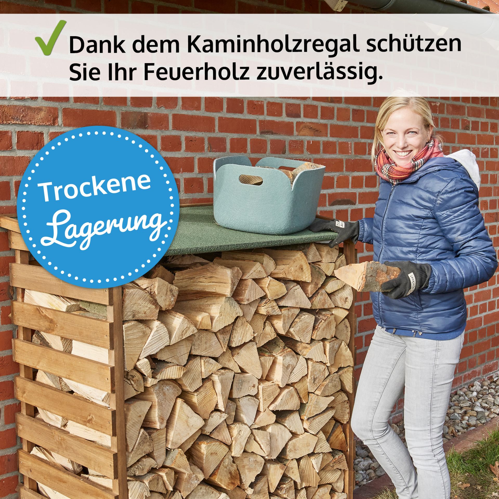 Brennholzregal Fire; für trockene Lagerung