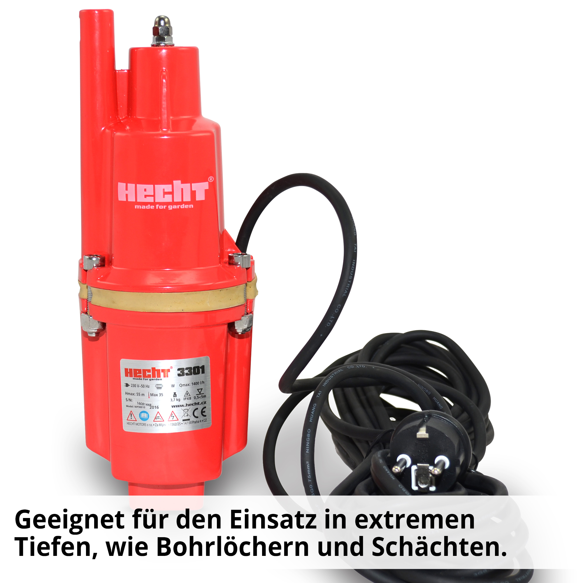 Membranpumpe; Geeignet für extreme Tiefen wie Bohrlöcher und Schächte
