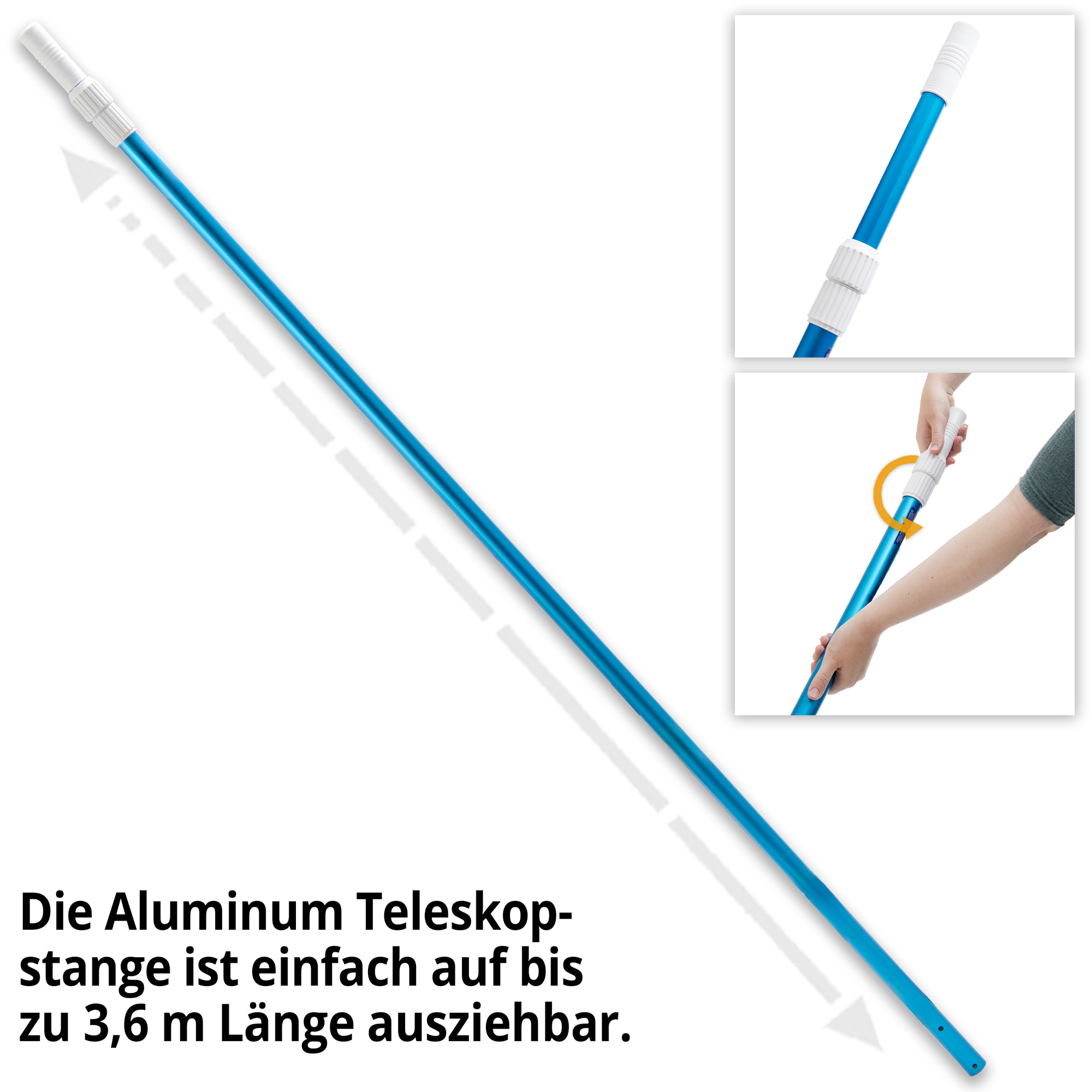 HECHT Bodenkescher-Set »060308« Mit langer Teleskopstange