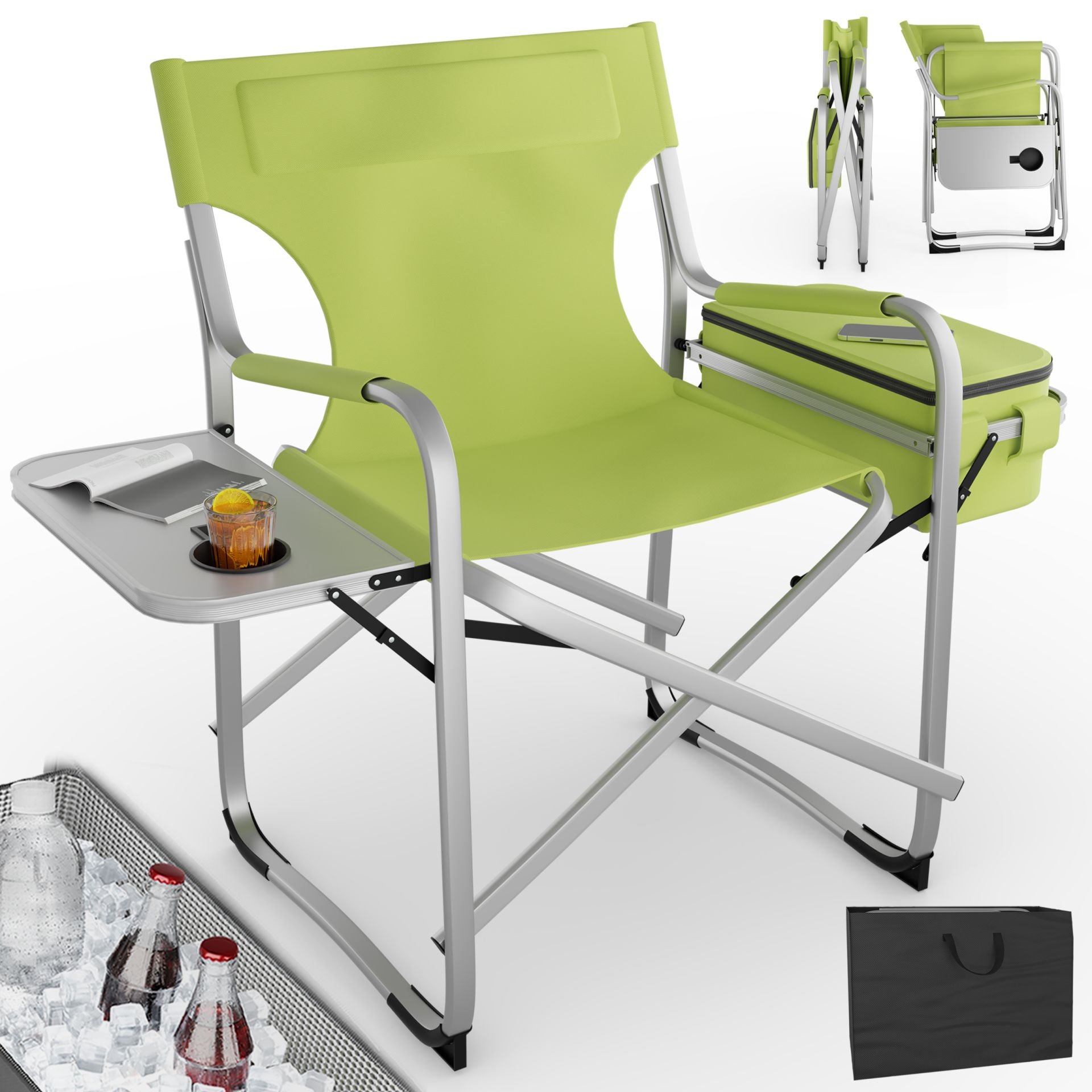 ONBEST, Campingstuhl mit Kühltasche grün, Artikelnummer 44510