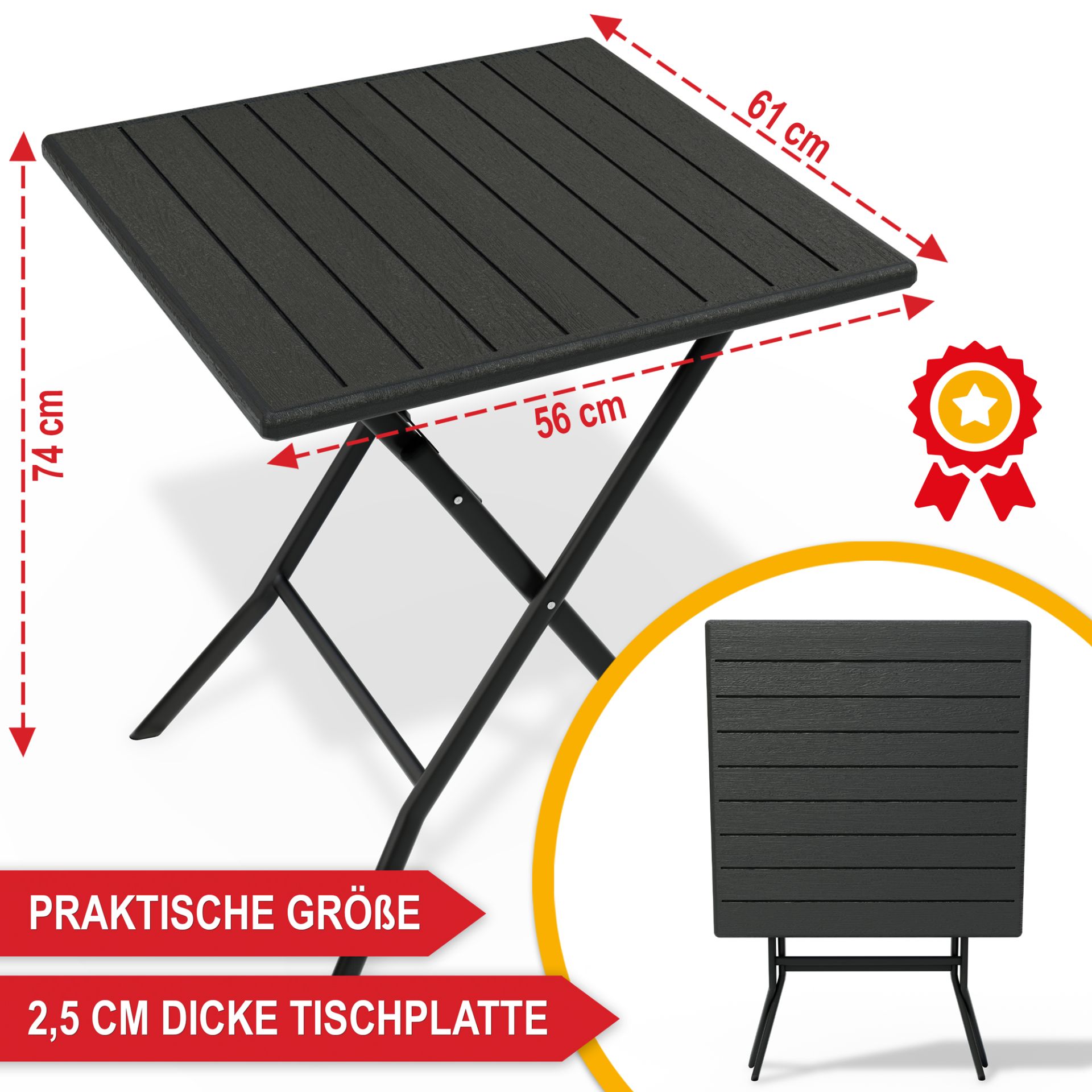 Balkontisch Borkum - Praktische Größe; Einklappbar