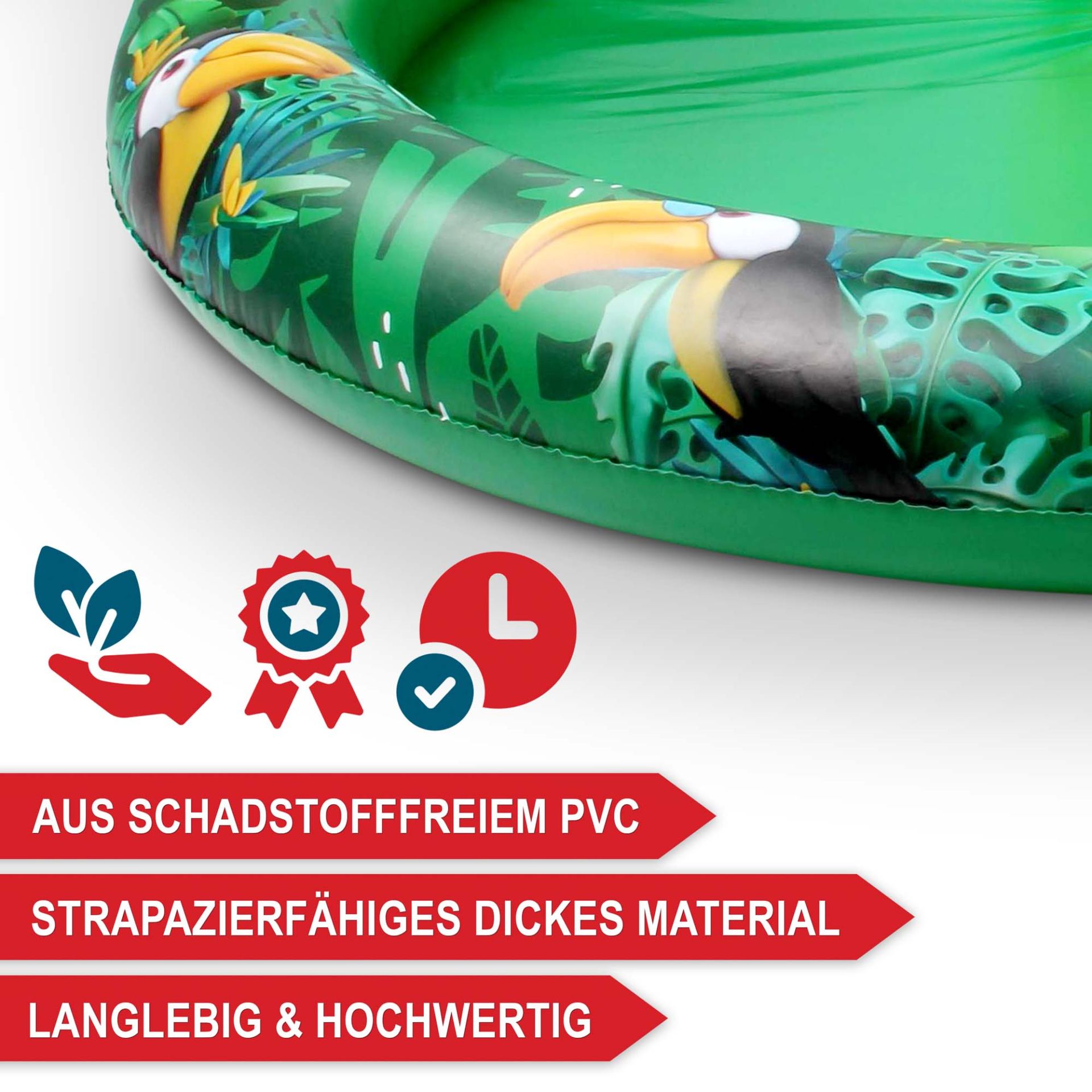 Planschbecken Dschungel - Aus Schadstofffreiem PVC, strapazierfähiges dickes Material, langlebig und hochwertig
