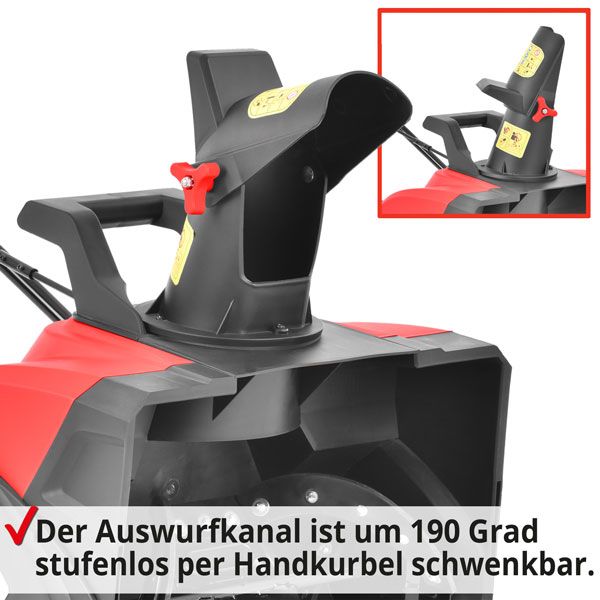 Hecht Elektro-Schneefräse mit 190 Grad schwenkbaren Auswurfkanal 