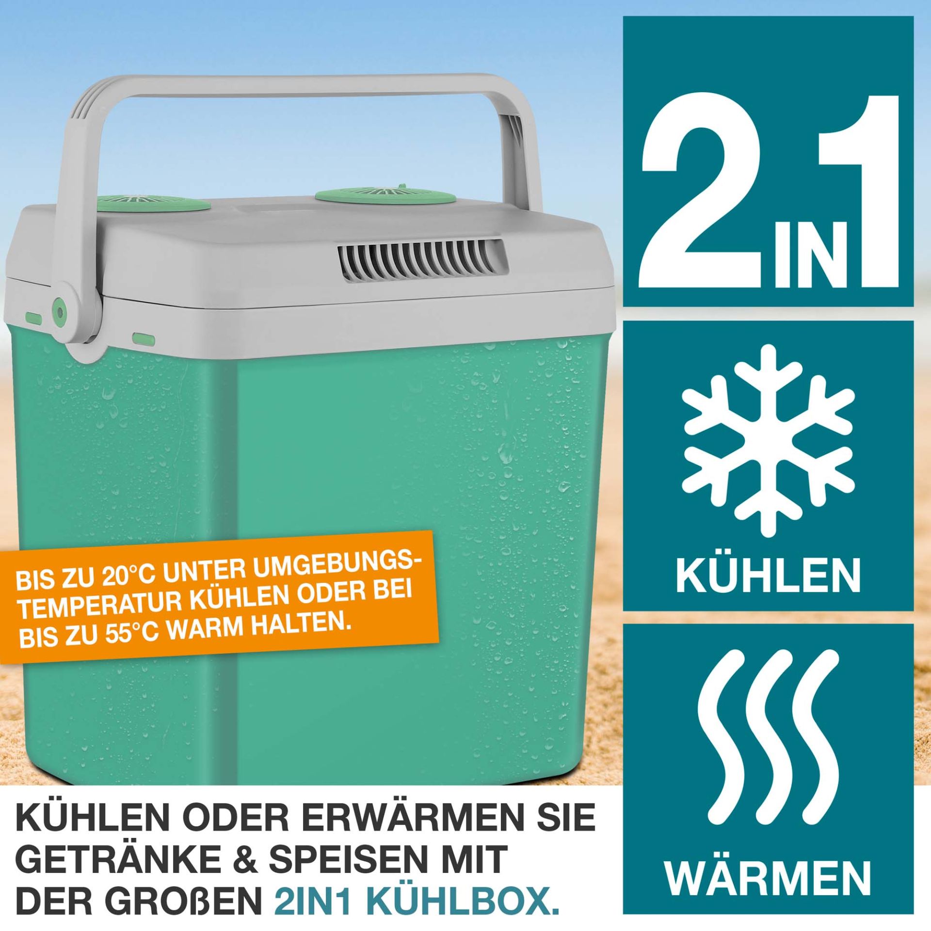 TOM Kühlbox CB-250; kann kühlen und warmhalten