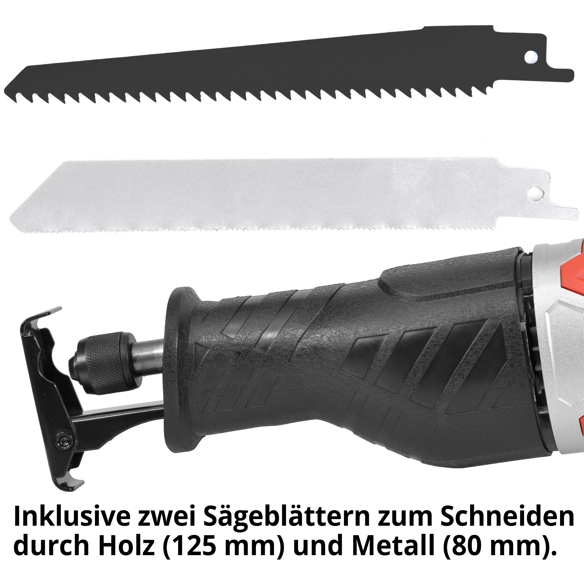 HECHT 1575 Säbelsäge; Inklusive zwei Sägeblättern zum Schneiden durch Holz und Metal