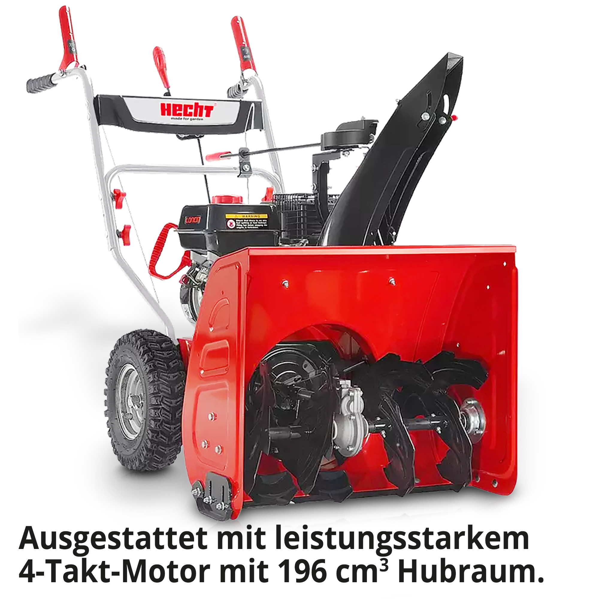 Hecht 9661 Benzin Schneefräse; Ausgestattet mit leistungsstarkem 4-Takt-Motor mit großem Hubraum