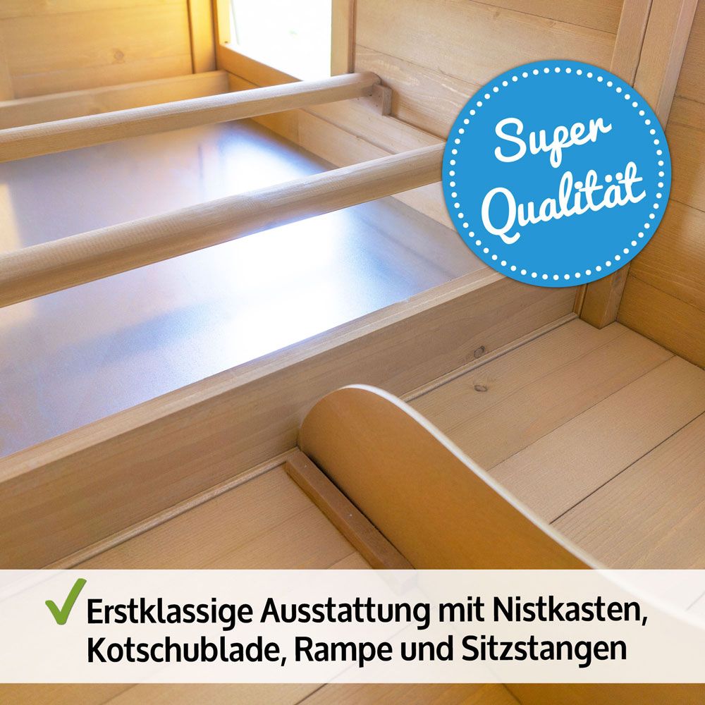 zooprinz Hühnervoliere Komfort XXL hochqualitative Ausstattung Nistkasten und Sitzstangen  zooprinz Hühnervoliere Komfort XXL hochqualitative Ausstattung Nistkasten und Sitzstangen