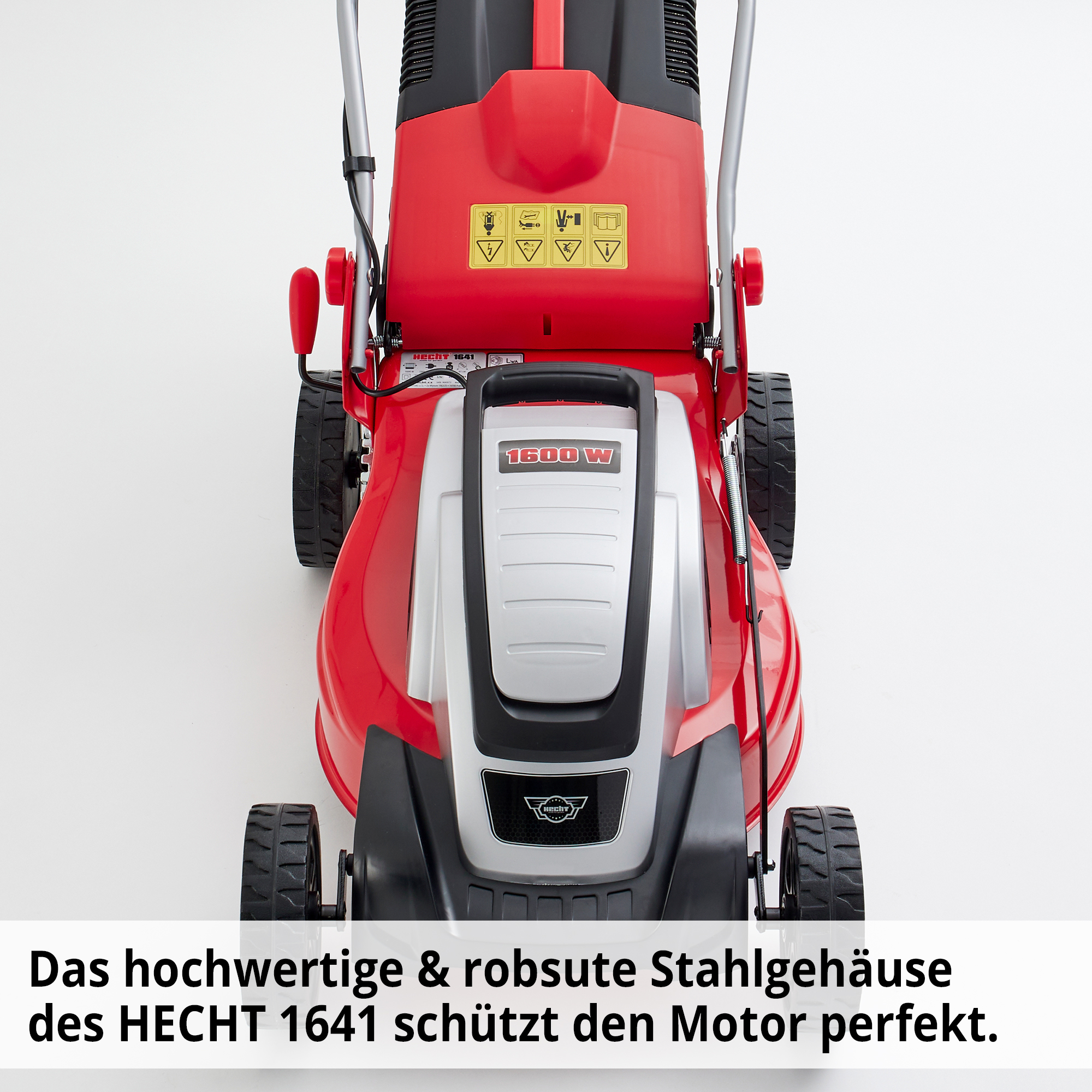 Hecht Elektro-Rasenmäher mit hochwertigen robusten Stahlgehäuse schützt Motor perfekt 