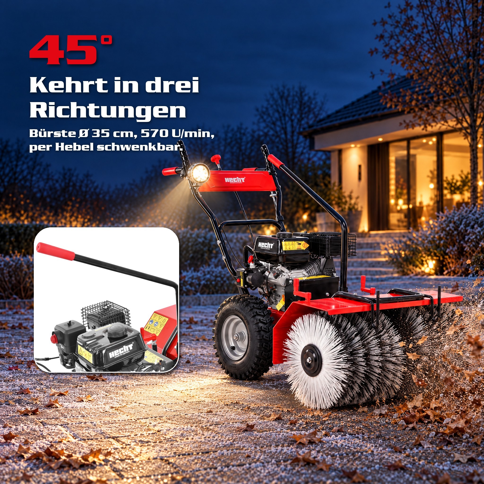 HECHT 8680 SE Set 6 Benzin-Kehrmaschine Bild 4 (Dieses Bild wurde mit Hilfe von KI generiert.)