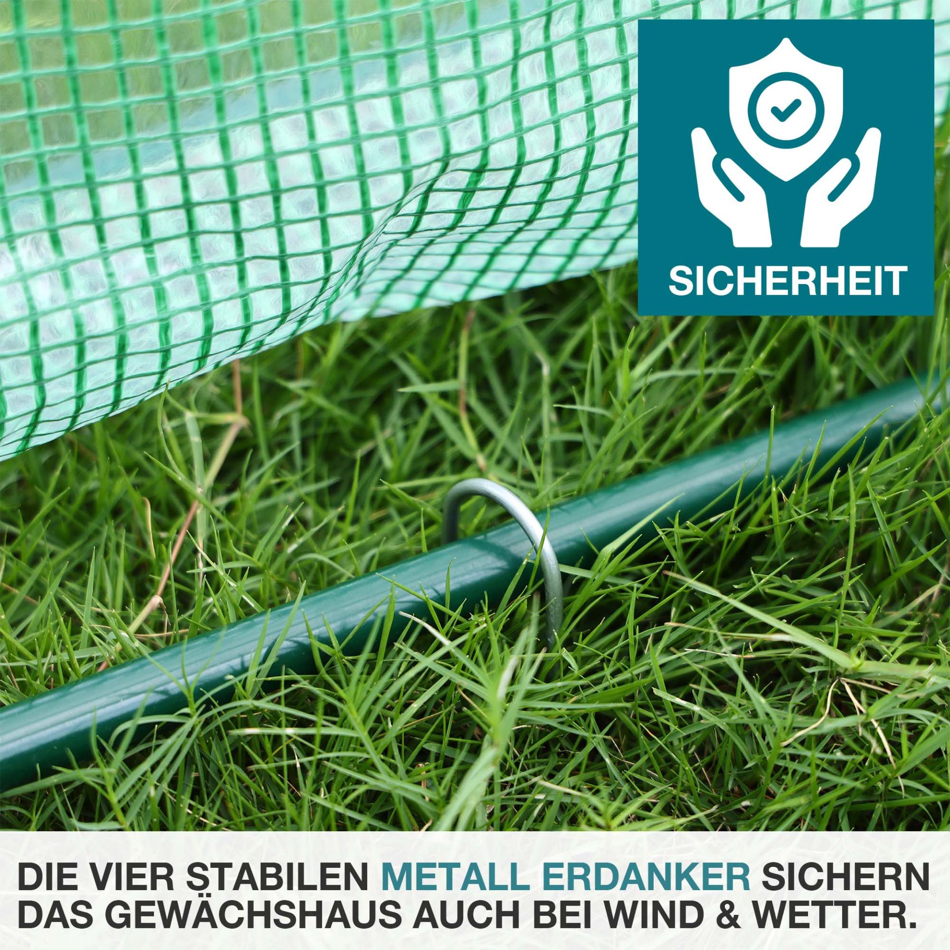 TOM Gewächshaus GH-72; Metall-Erdanker 