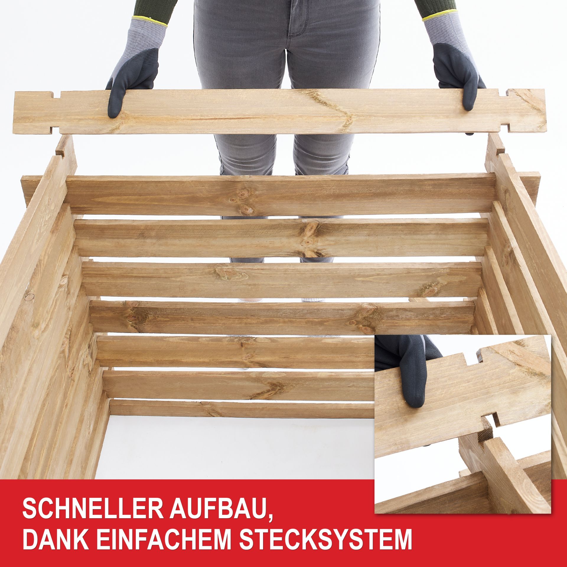 Komposter Holz - Schneller Aufbau dank einfaches Stecksystem