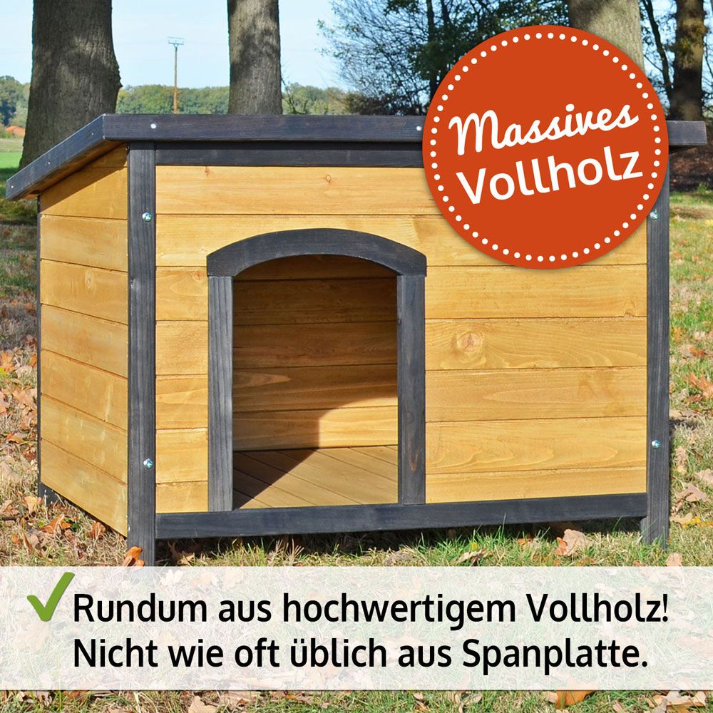 Hundehütte Carlo M; massives Vollholz