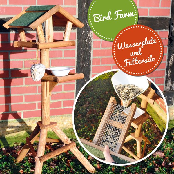 Zooprinz Vogelhäuser mit Ständer mit futtersilo Zooprinz Vogelhäuser mit Ständer mit futtersilo