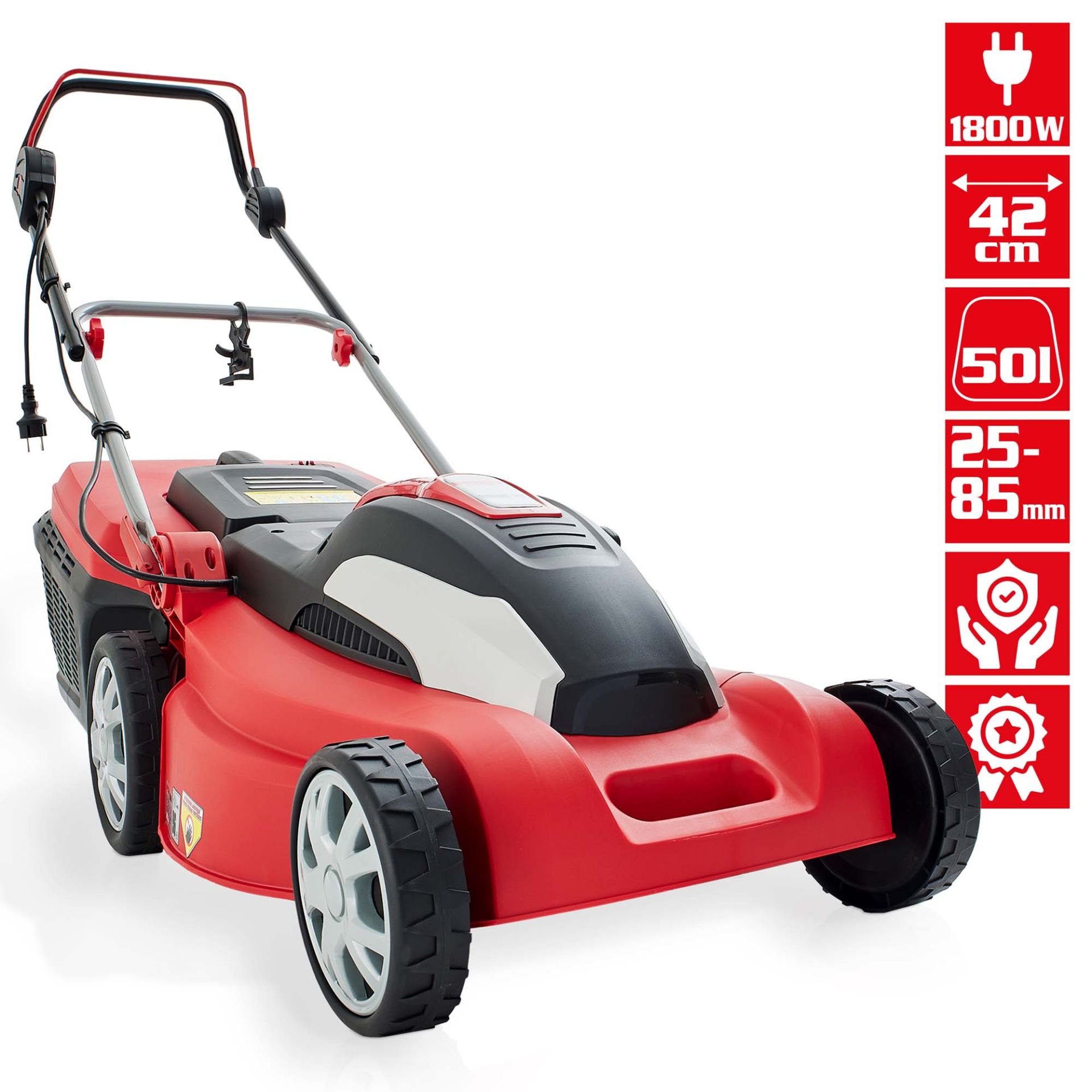 Hecht Elektro-Rasenmäher elektrisch und 1800 Watt Turbo Motor 